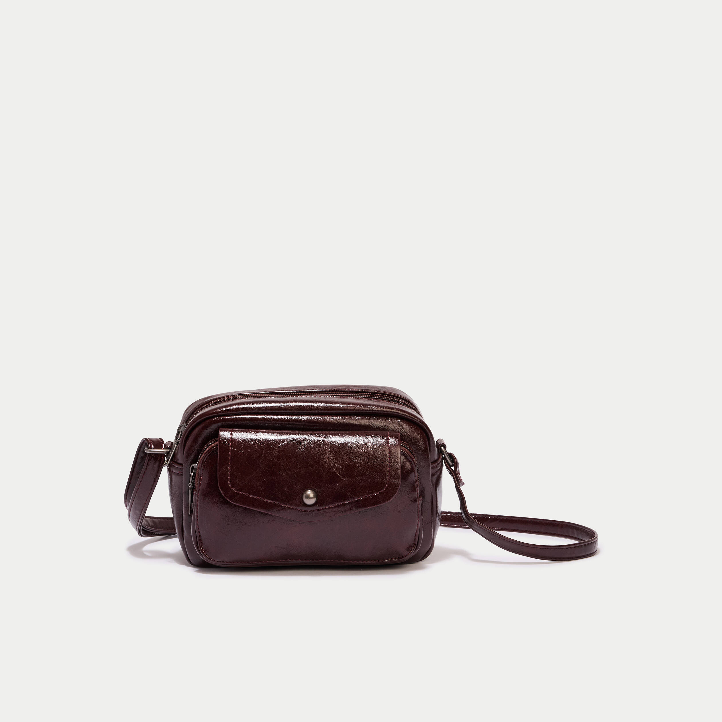 Sac aspect daim bordeaux femme