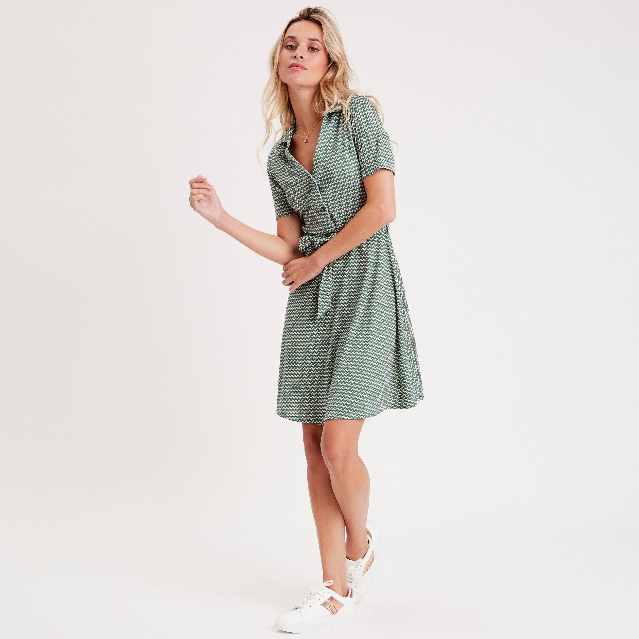 robe evasee ceinturee blanc femme Robe évasée ceinturée blanc femme
