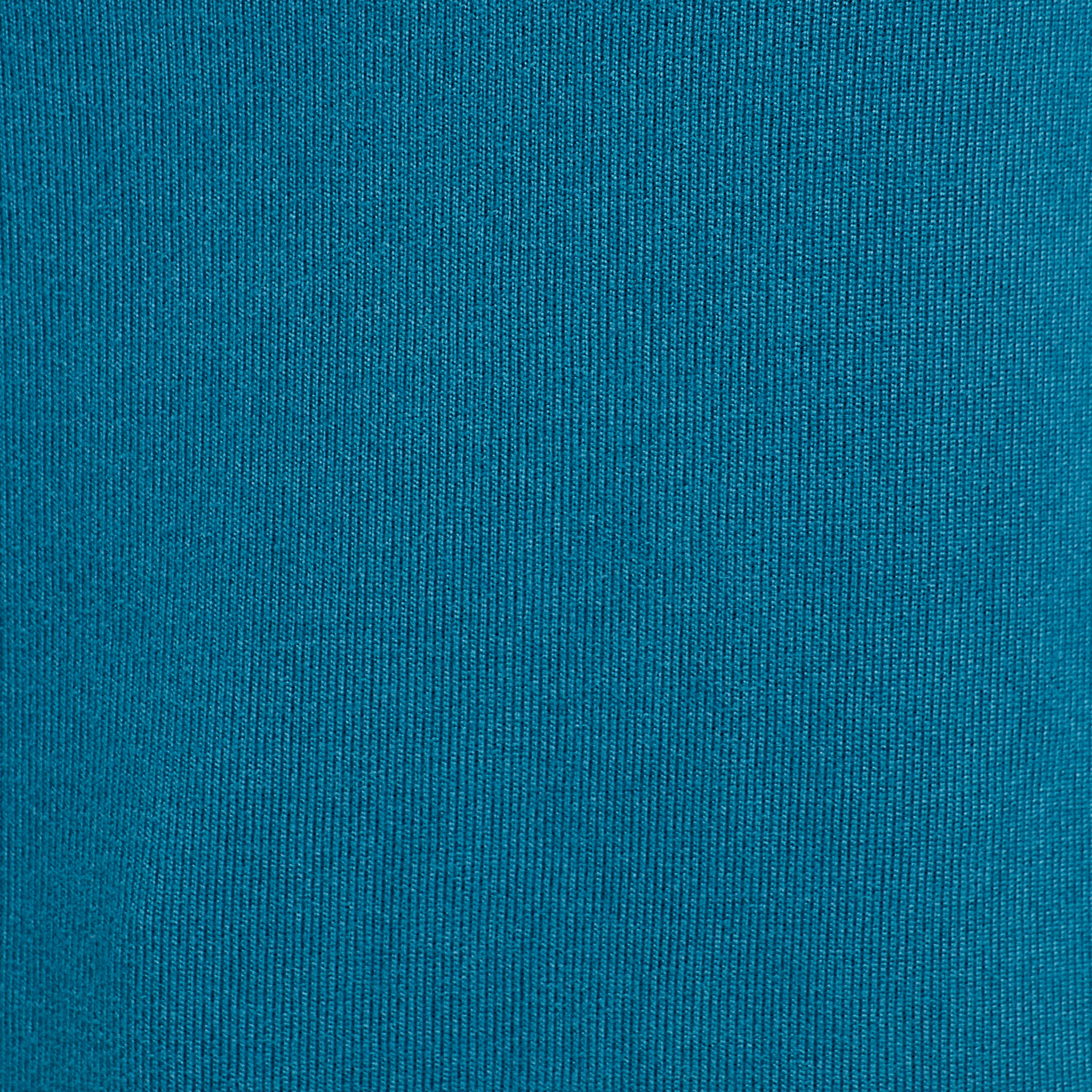 T-shirt col montant dentelle bleu canard femme