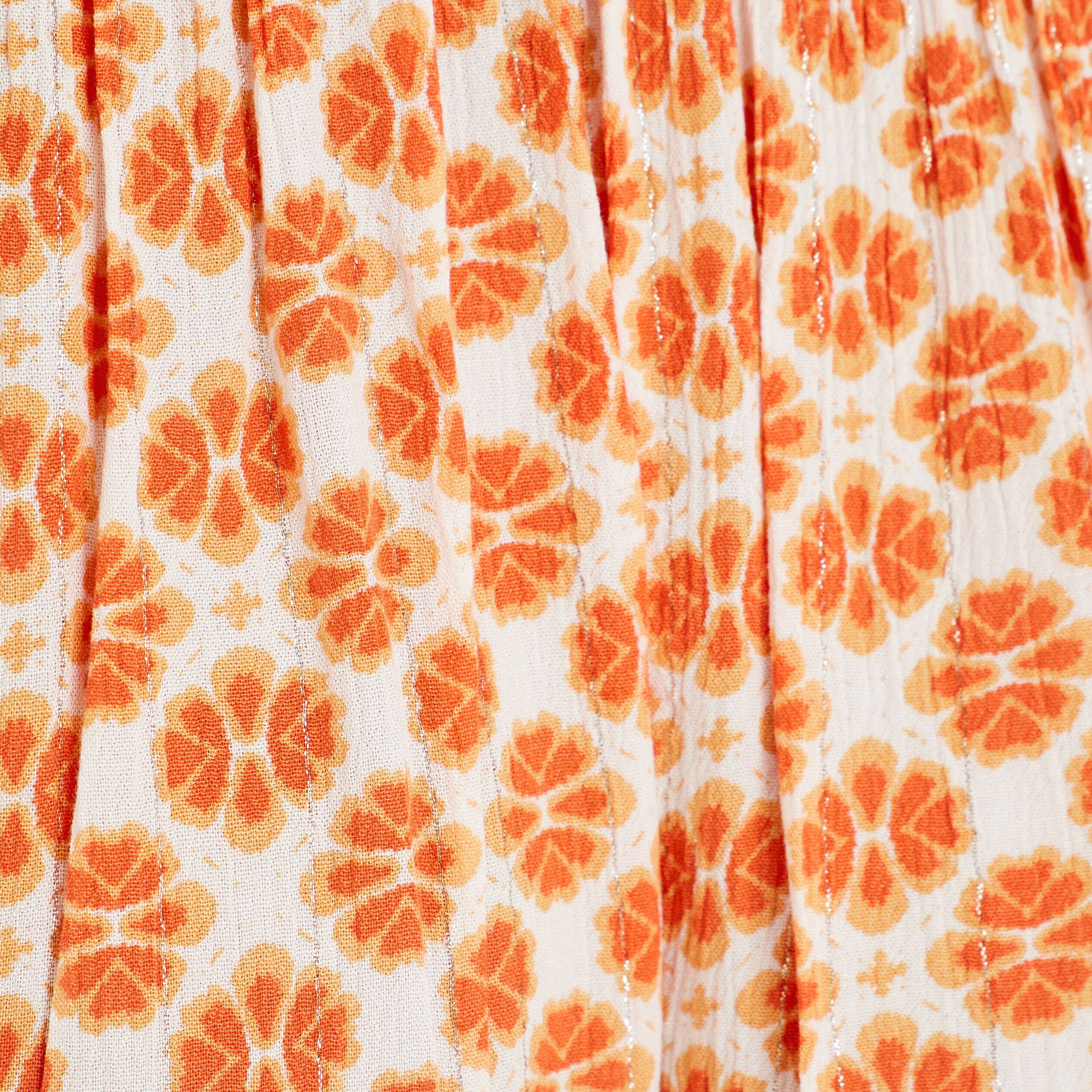 robe evasee taille smockee orange femme Robe évasée taille smockée orange femme