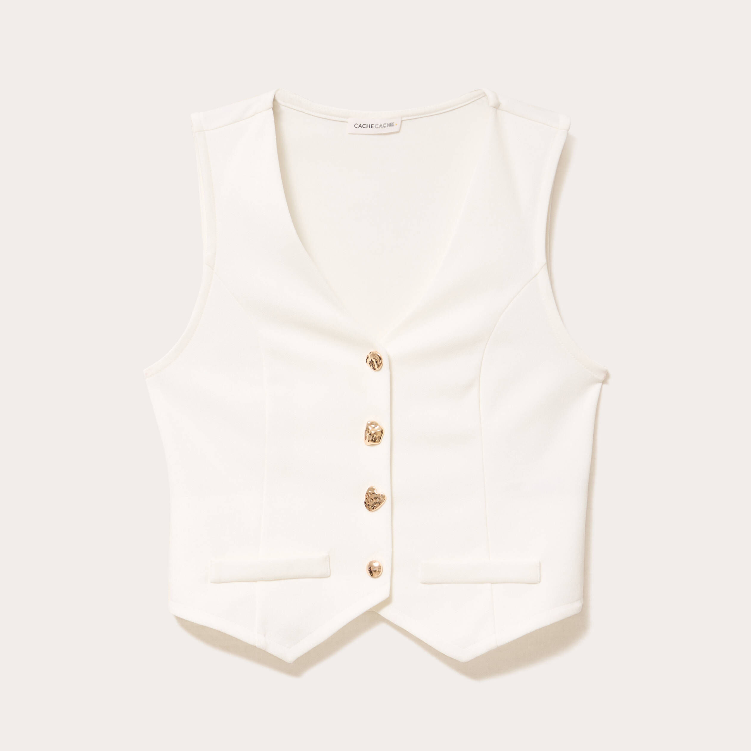Gilet sans manches blanc femme