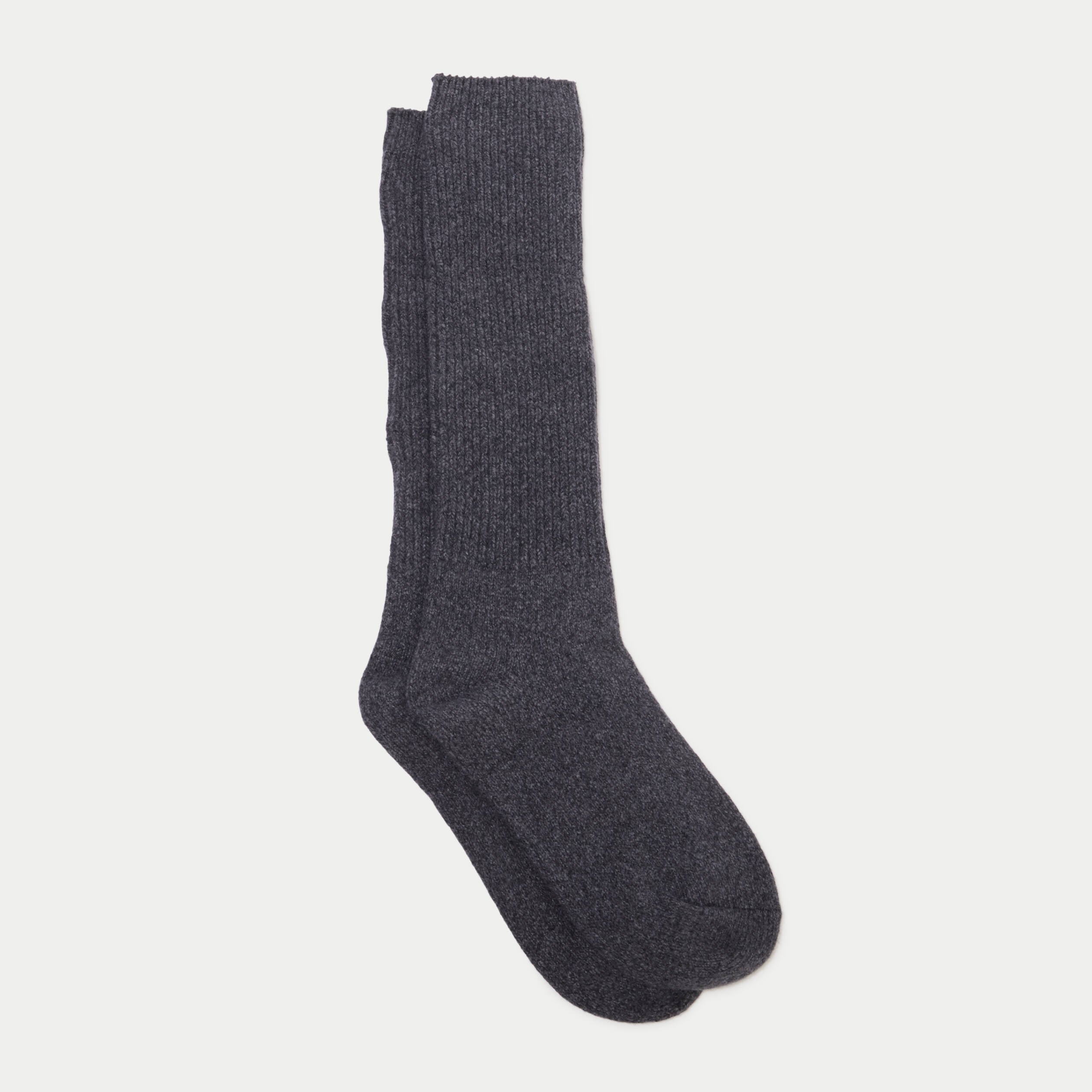 Chaussettes hautes gris fonc&eacute; femme