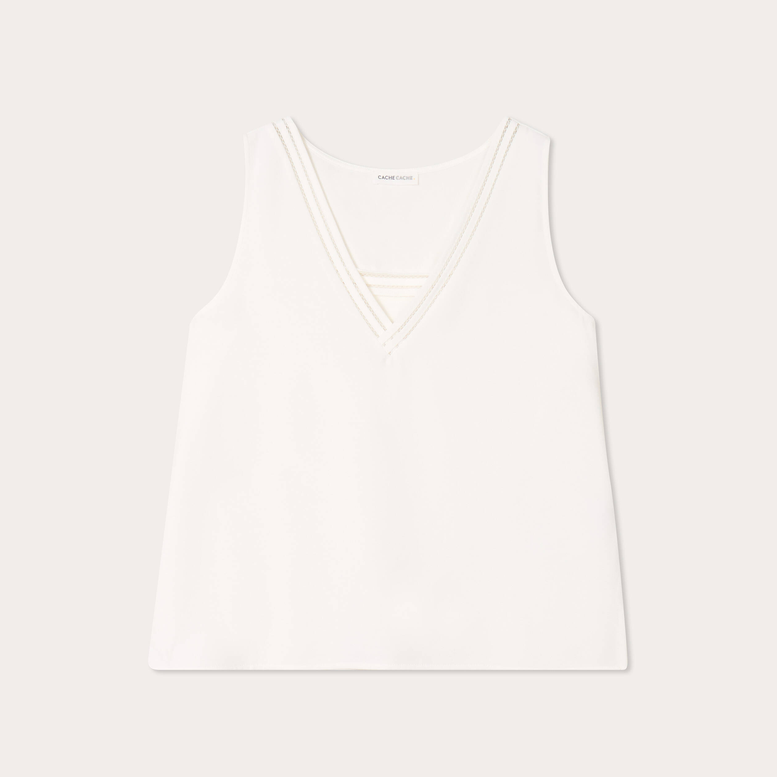 debardeur sans manches ecru femme Débardeur sans manches ecru femme