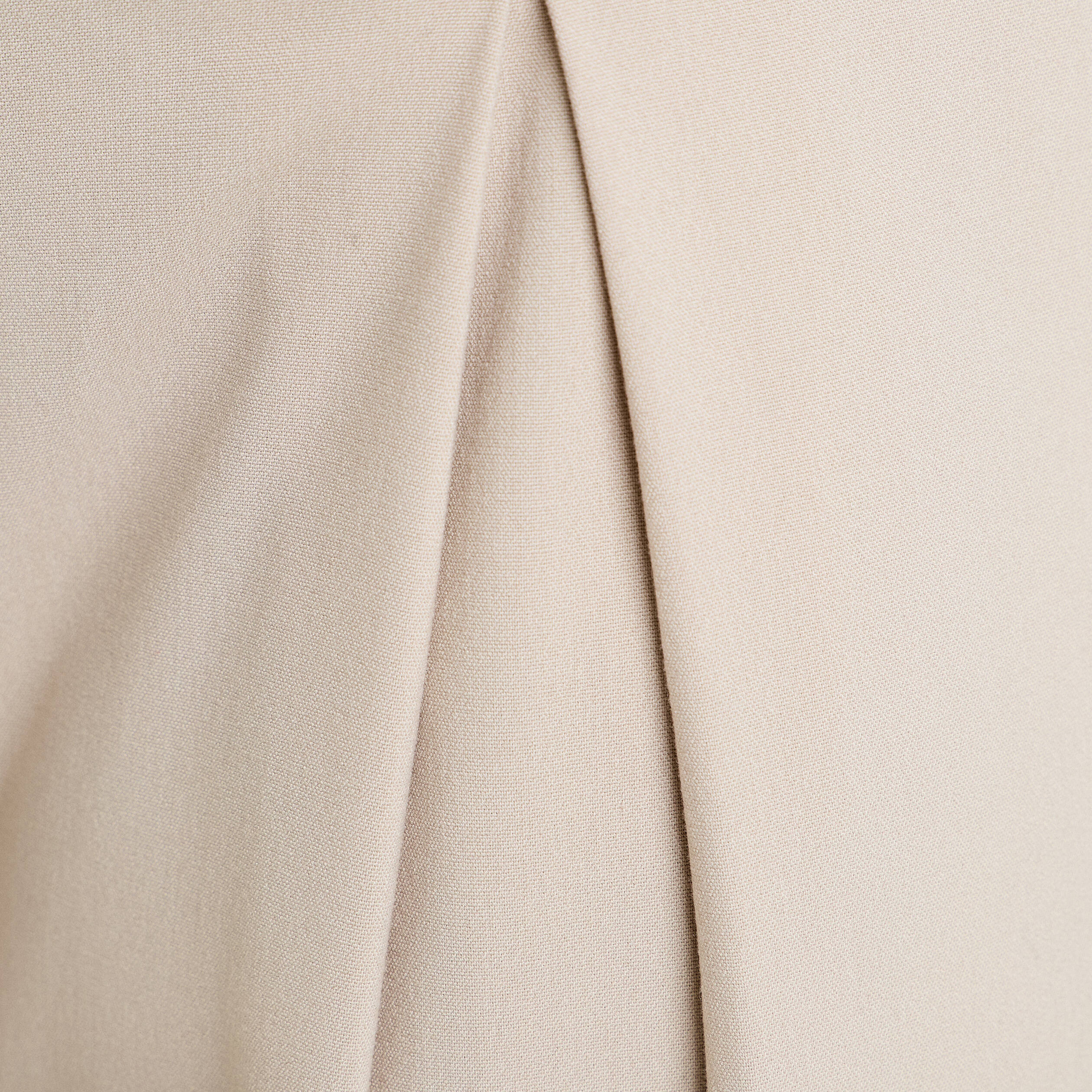 Pantalon large avec ceinture beige femme