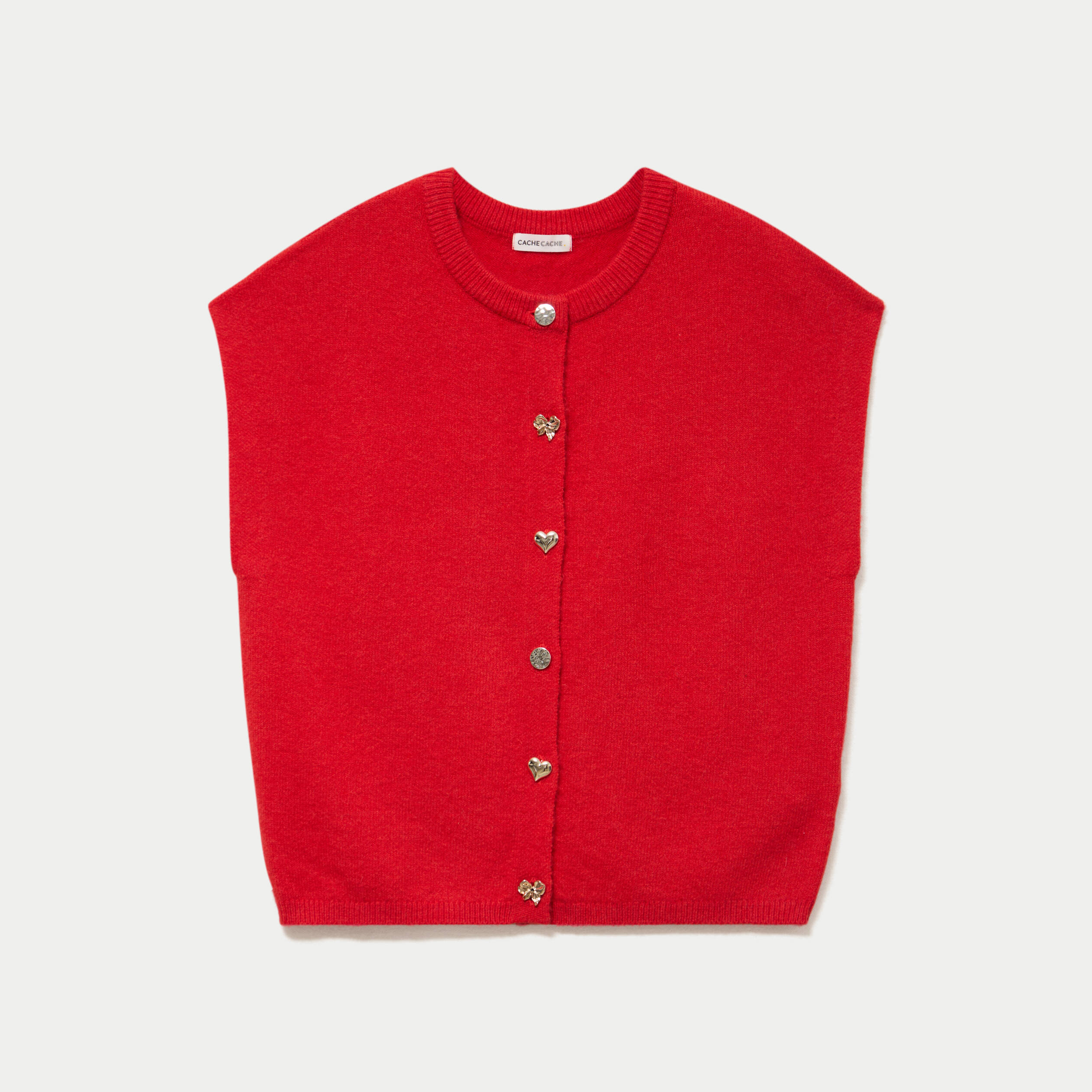 Gilet ample sans manches rouge femme
