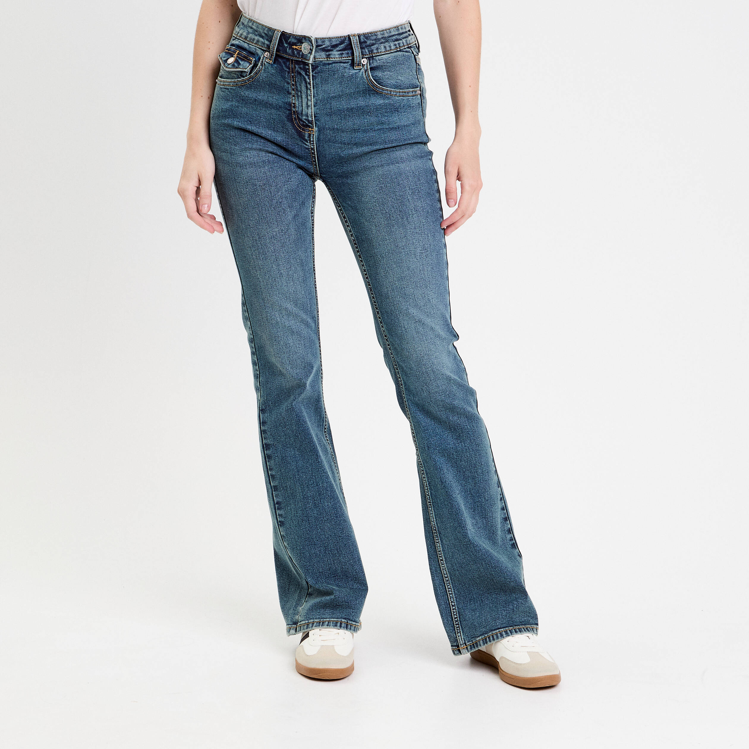 jean flare taille basse denim dirty femme Jean flare taille basse denim dirty femme