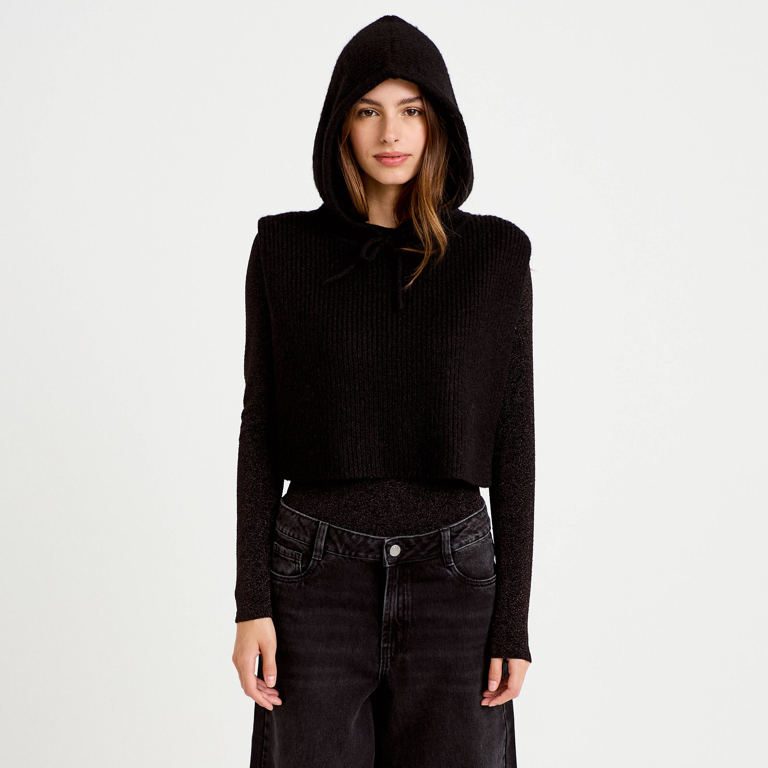 Cache-cou noir femme