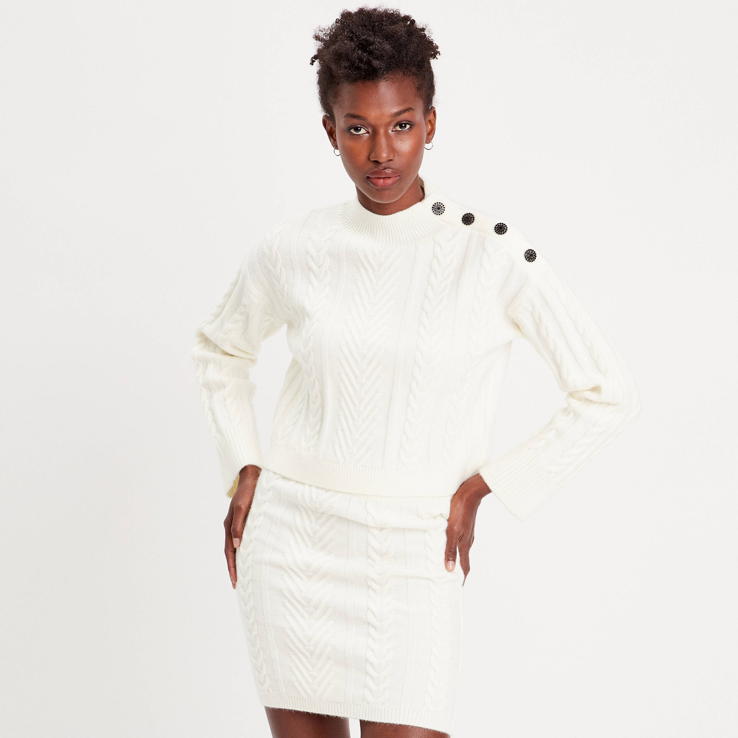 Pull col montant boutonné femme online