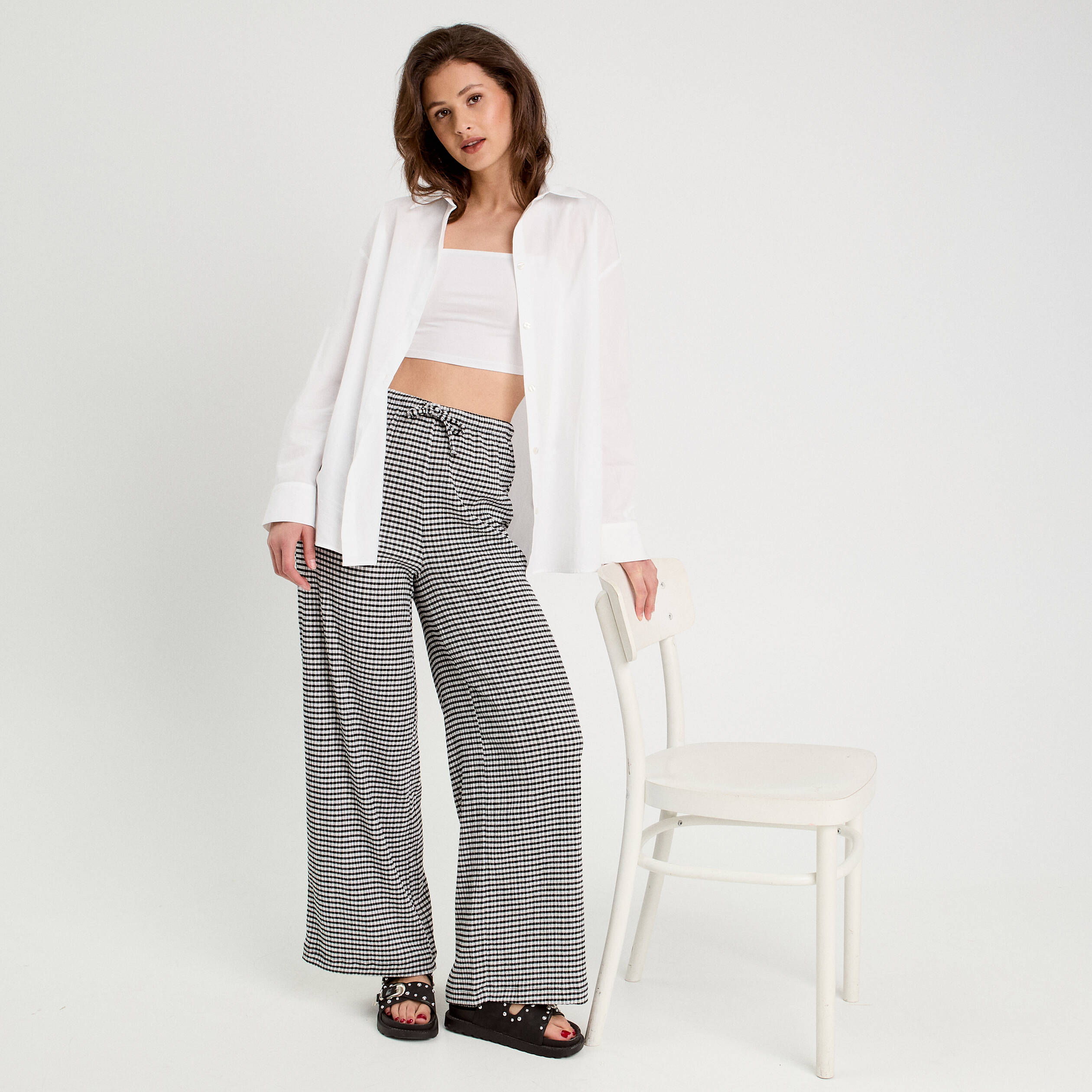 pantalon large fluide noir femme Pantalon large fluide noir femme