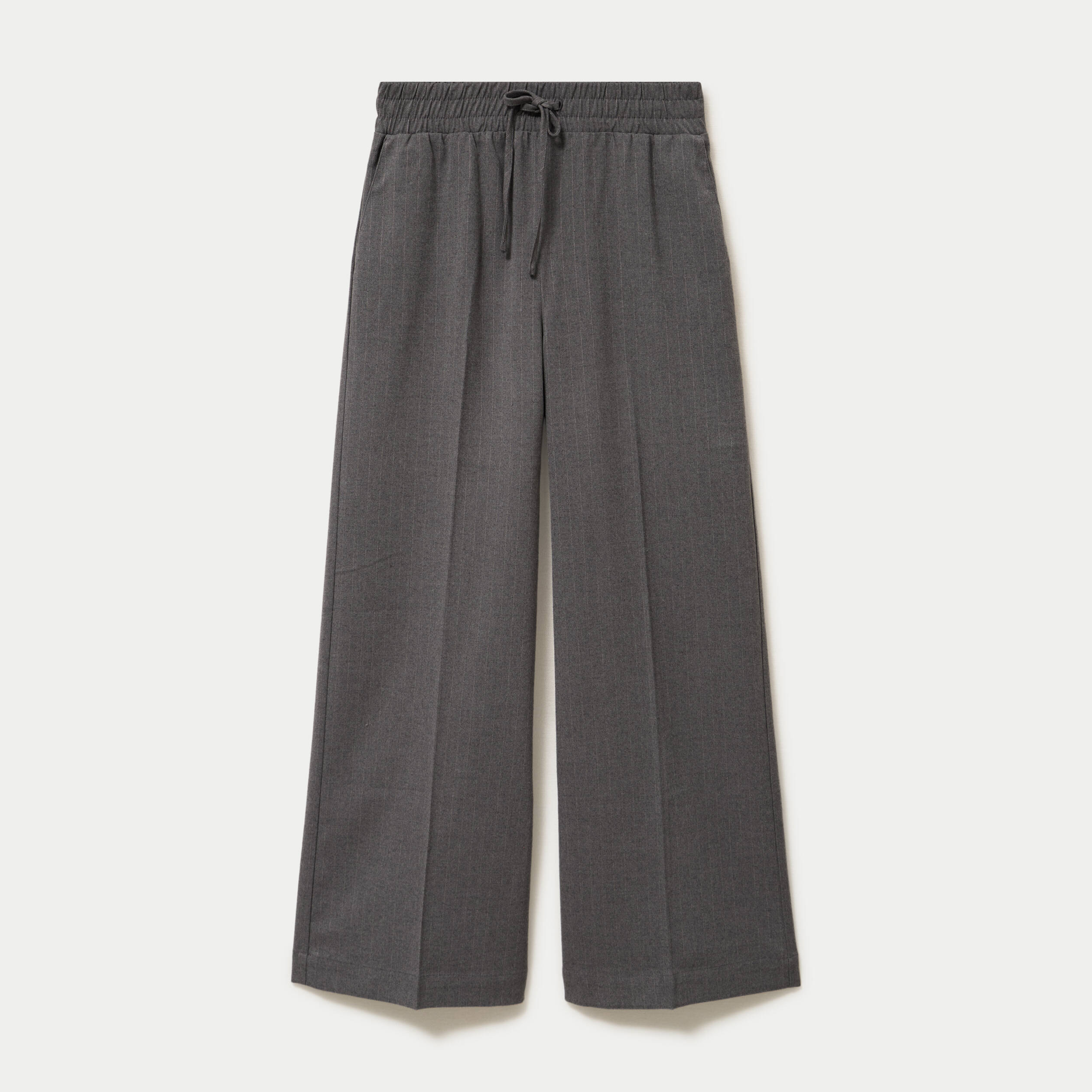 Pantalon large taille standard gris femme