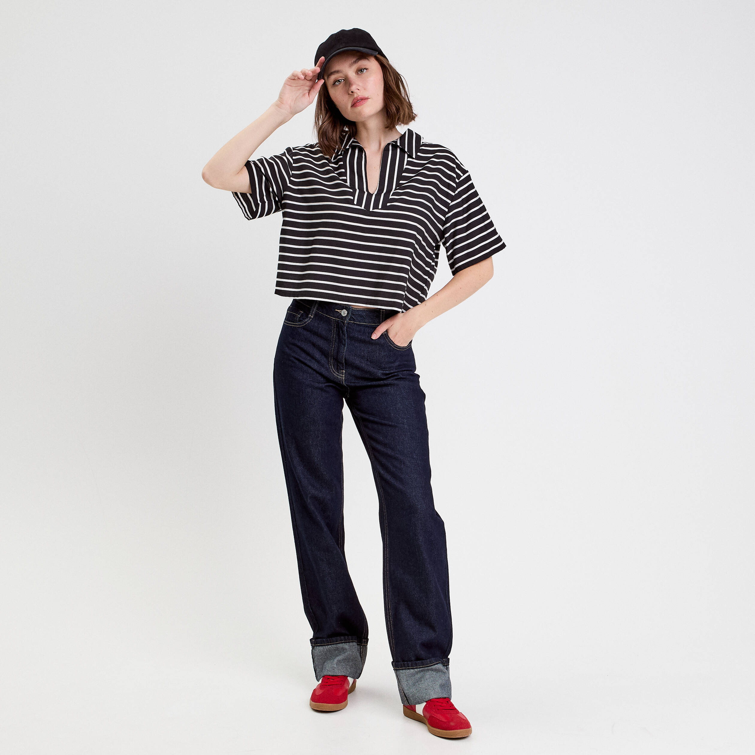 blouse col v manches courtes noir femme Blouse col V manches courtes noir femme