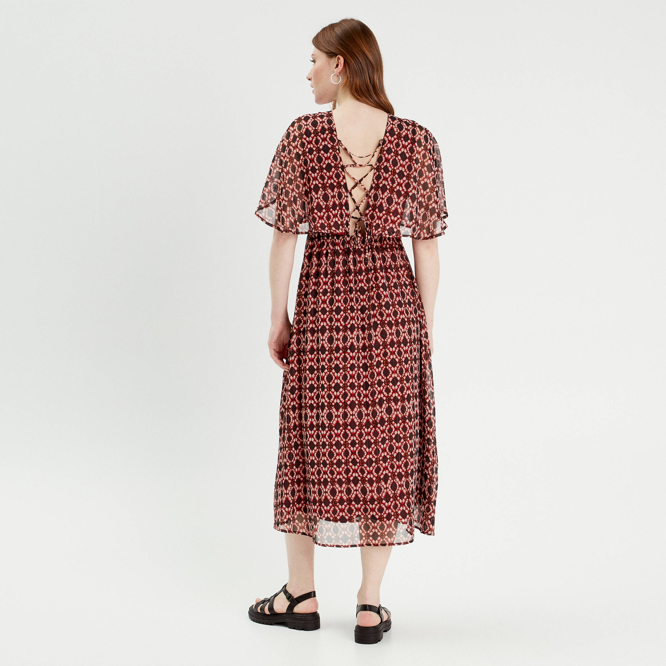 robe longue empire dos ouvert rouge femme Robe longue empire dos ouvert rouge femme