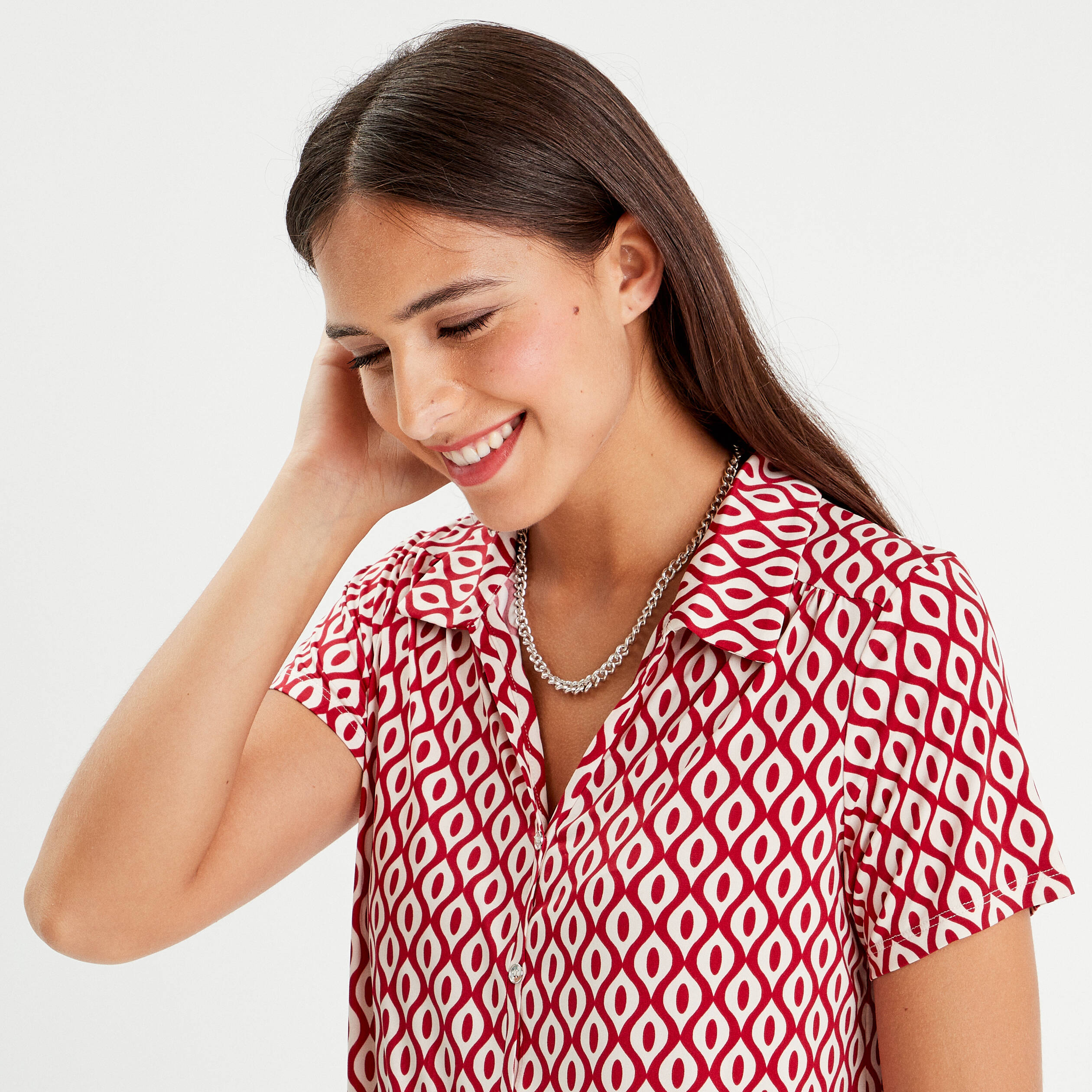 blouse manches courtes rouge femme Blouse manches courtes rouge femme