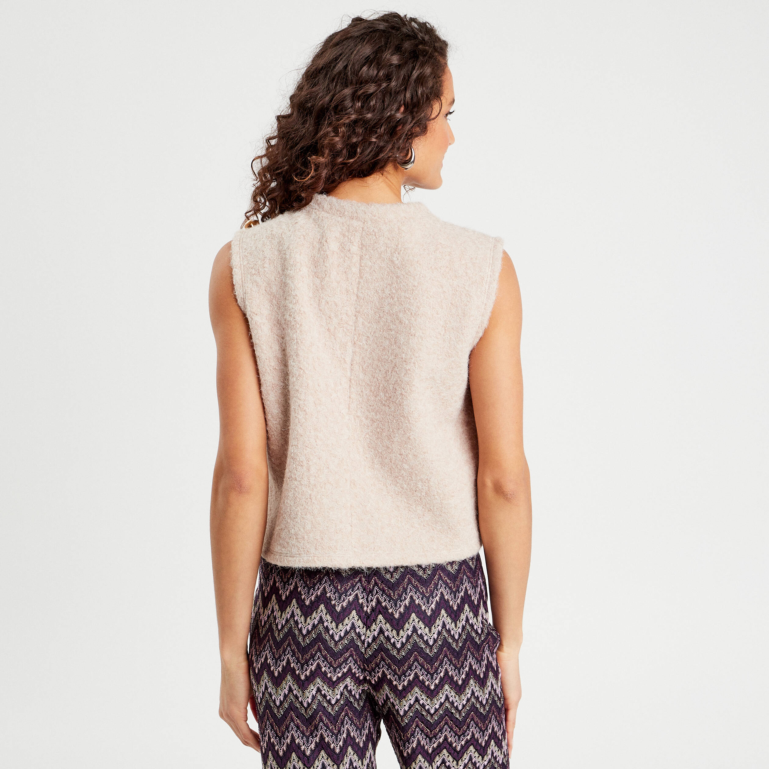 pull sans manches sable femme Pull sans manches sable femme