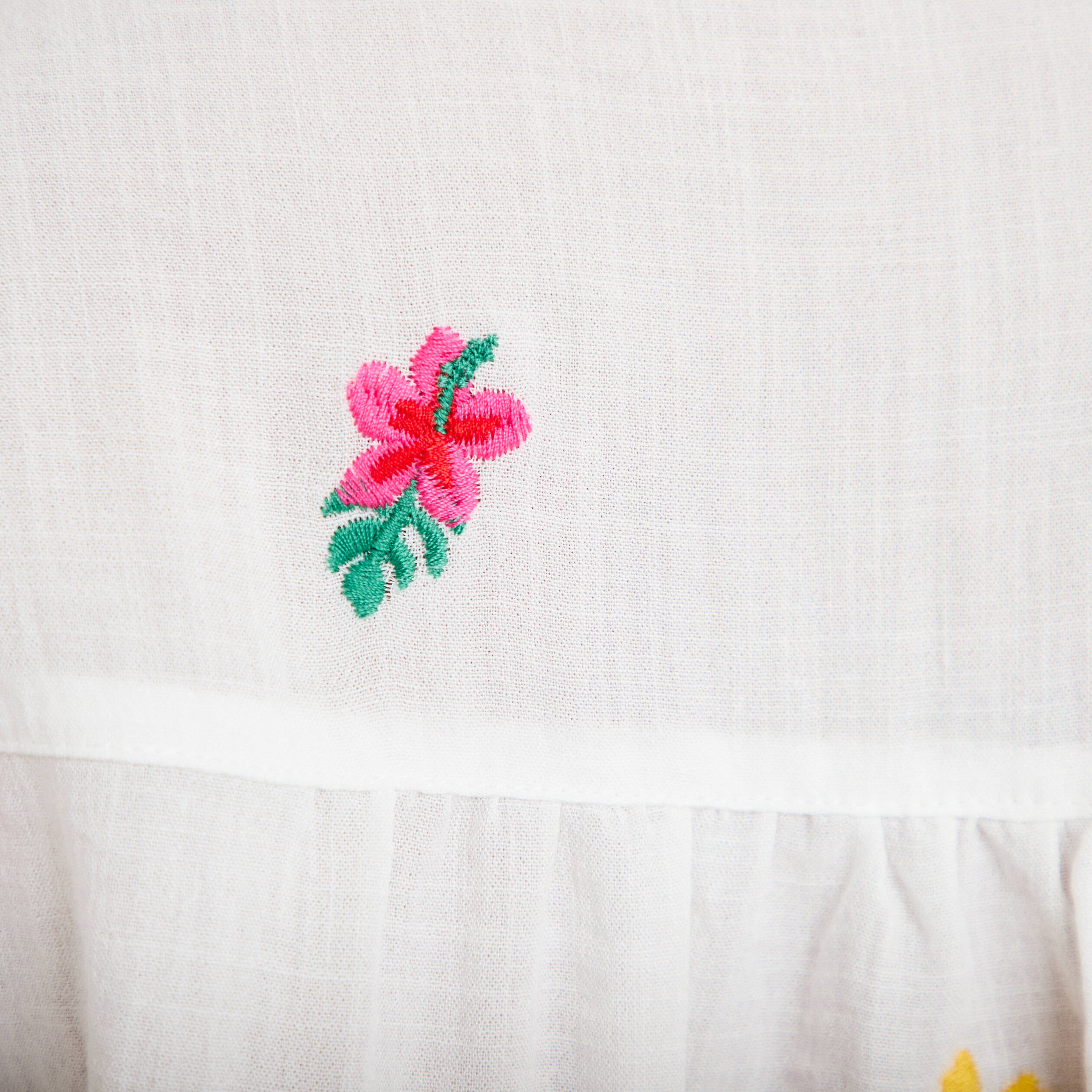 Blouse avec broderie blanc femme