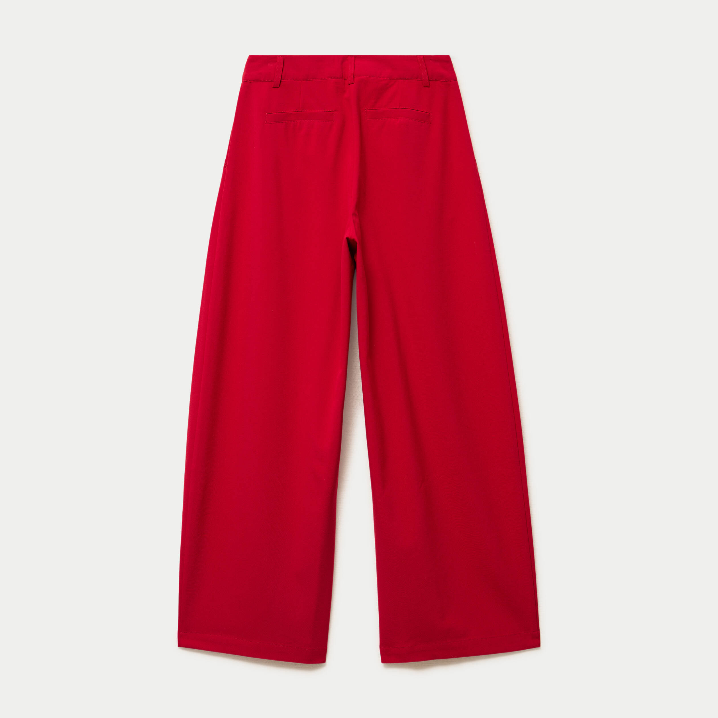Pantalon barrel taille standard rouge femme