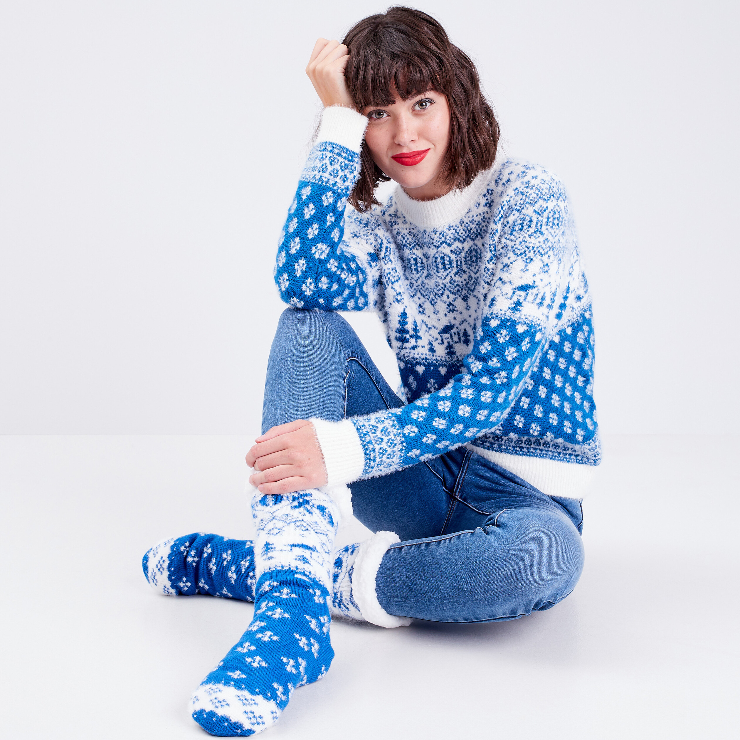 pull avec col rond bleu femme Pull avec col rond bleu femme