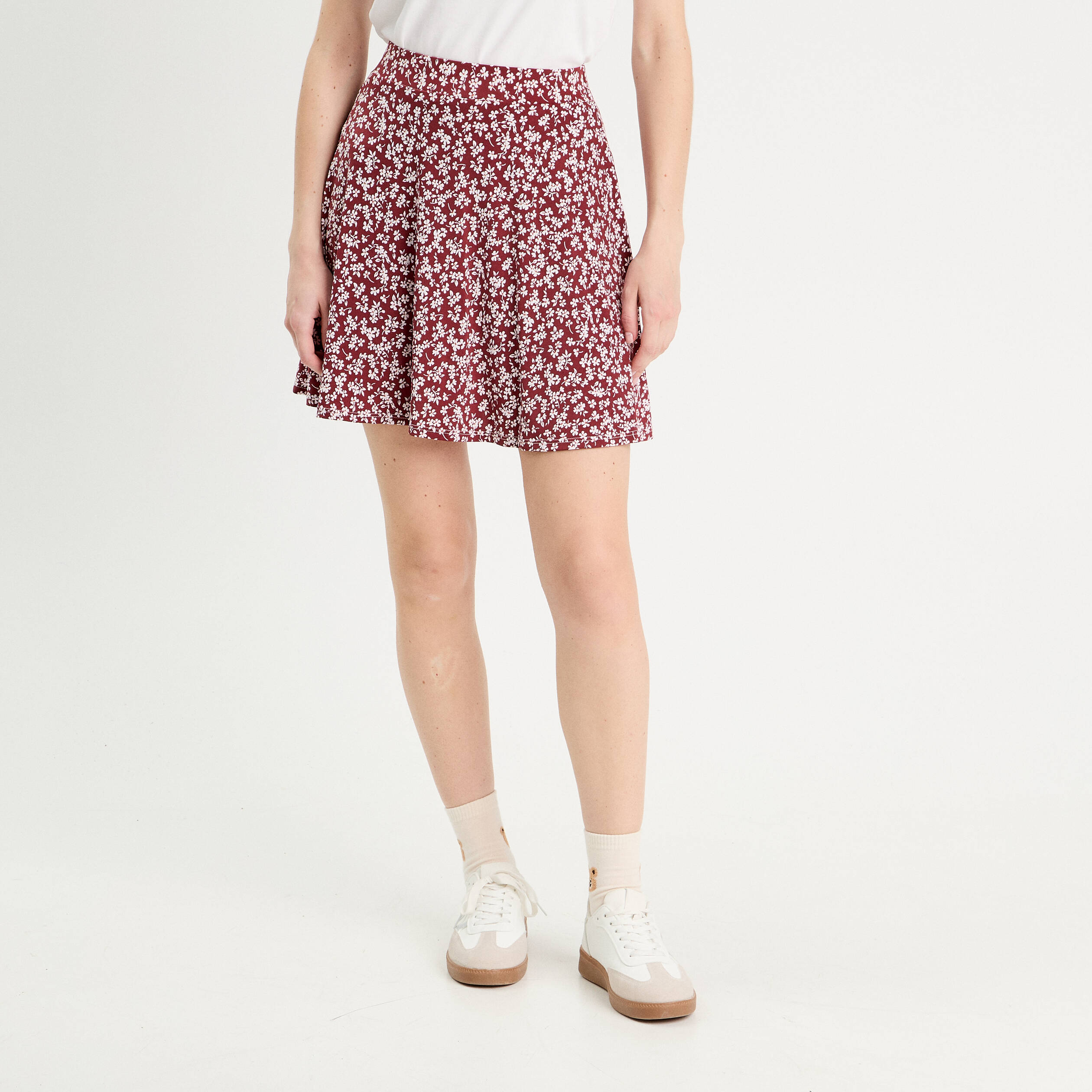 jupe short patineuse marron cognac femme Jupe-short patineuse marron cognac femme