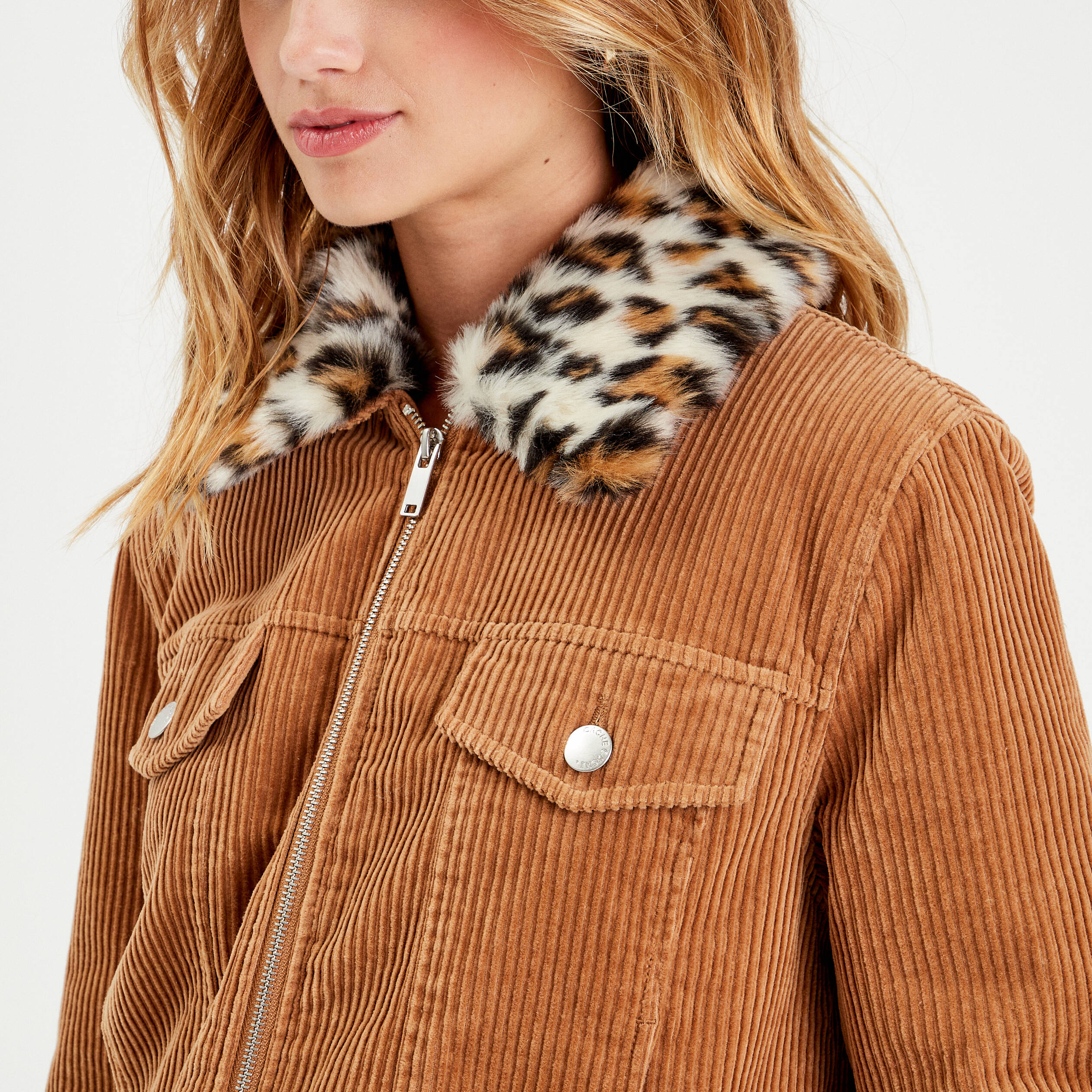 Bonobo Veste Beige Velour Veste En Velours Beige Col Mouton Homme