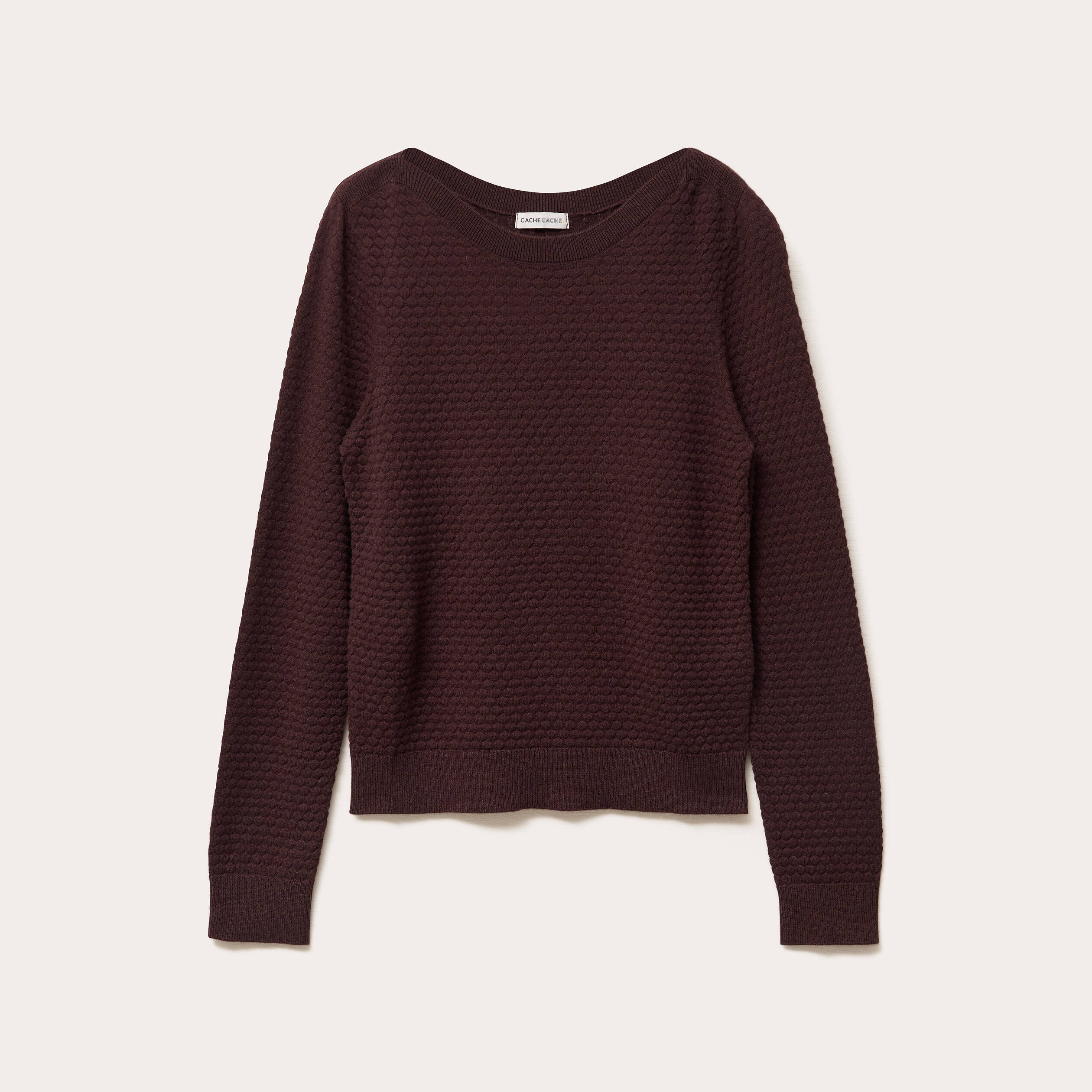 pull col bateau marron fonce femme Pull col bateau marron foncé femme