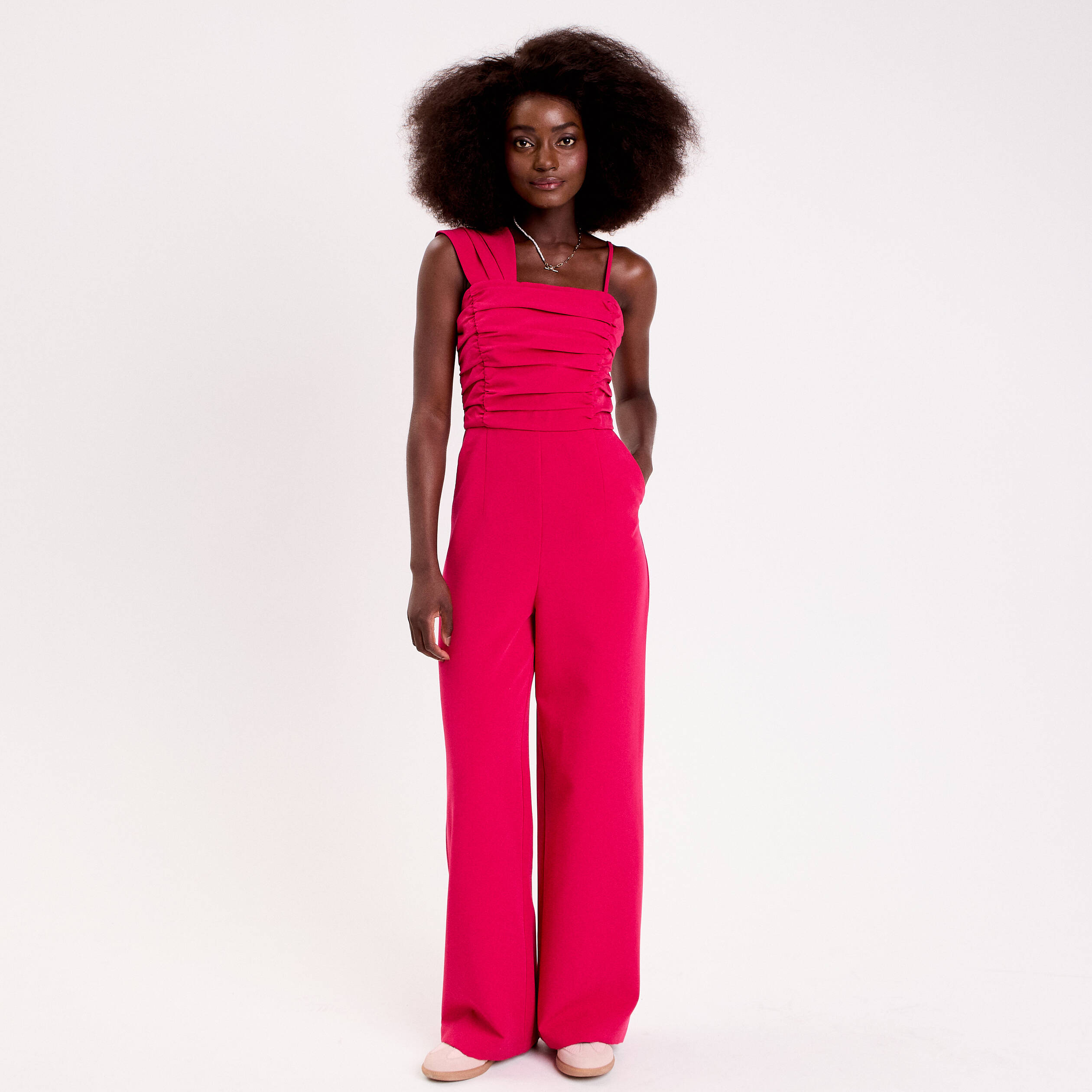 Combinaison pantalon rouge clair femme