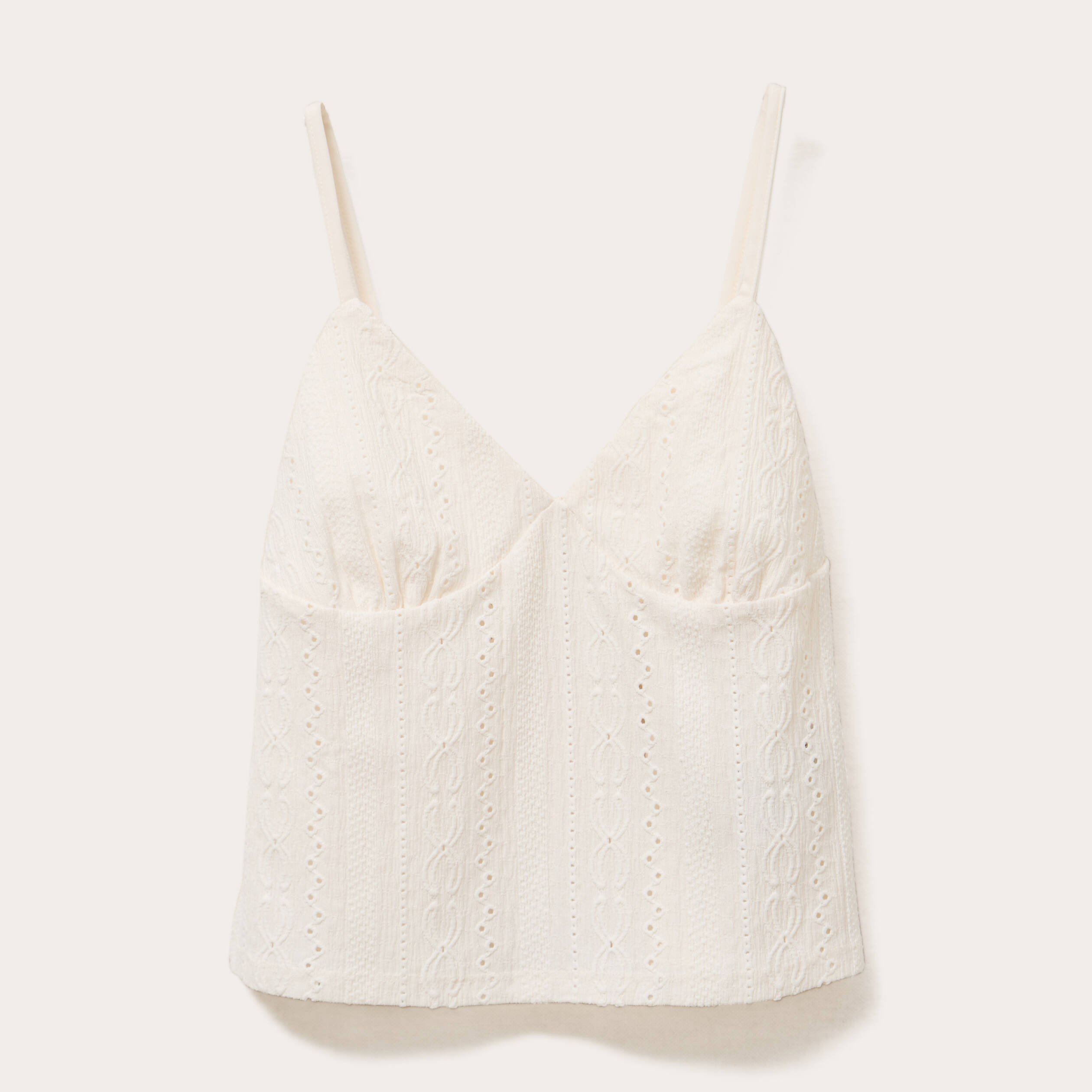 debardeur bretelles fines ecru femme Débardeur bretelles fines ecru femme