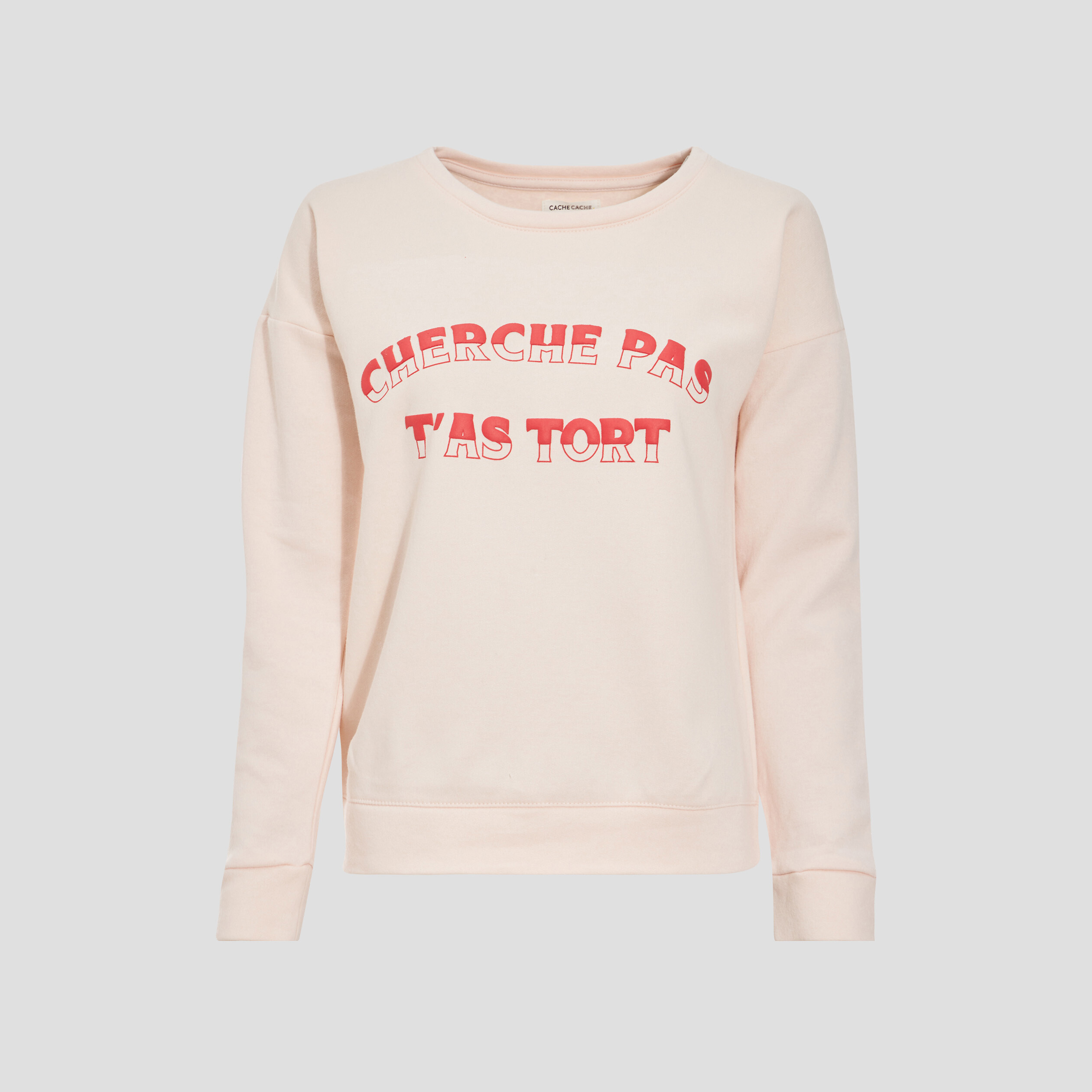 sweat a manches longues rose clair femme Sweat à manches longues rose clair femme