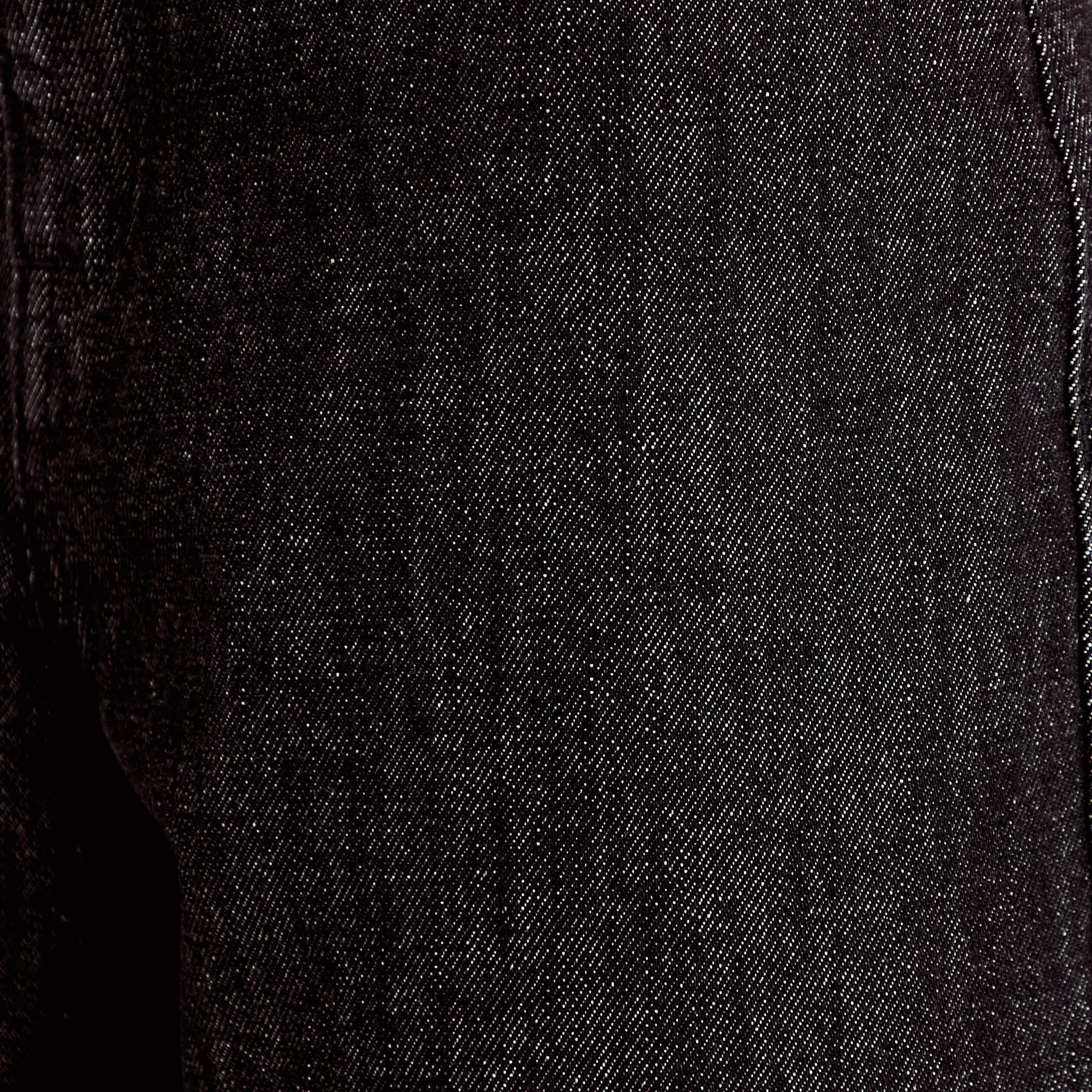 Jean barrel cropped taille standard denim noir femme