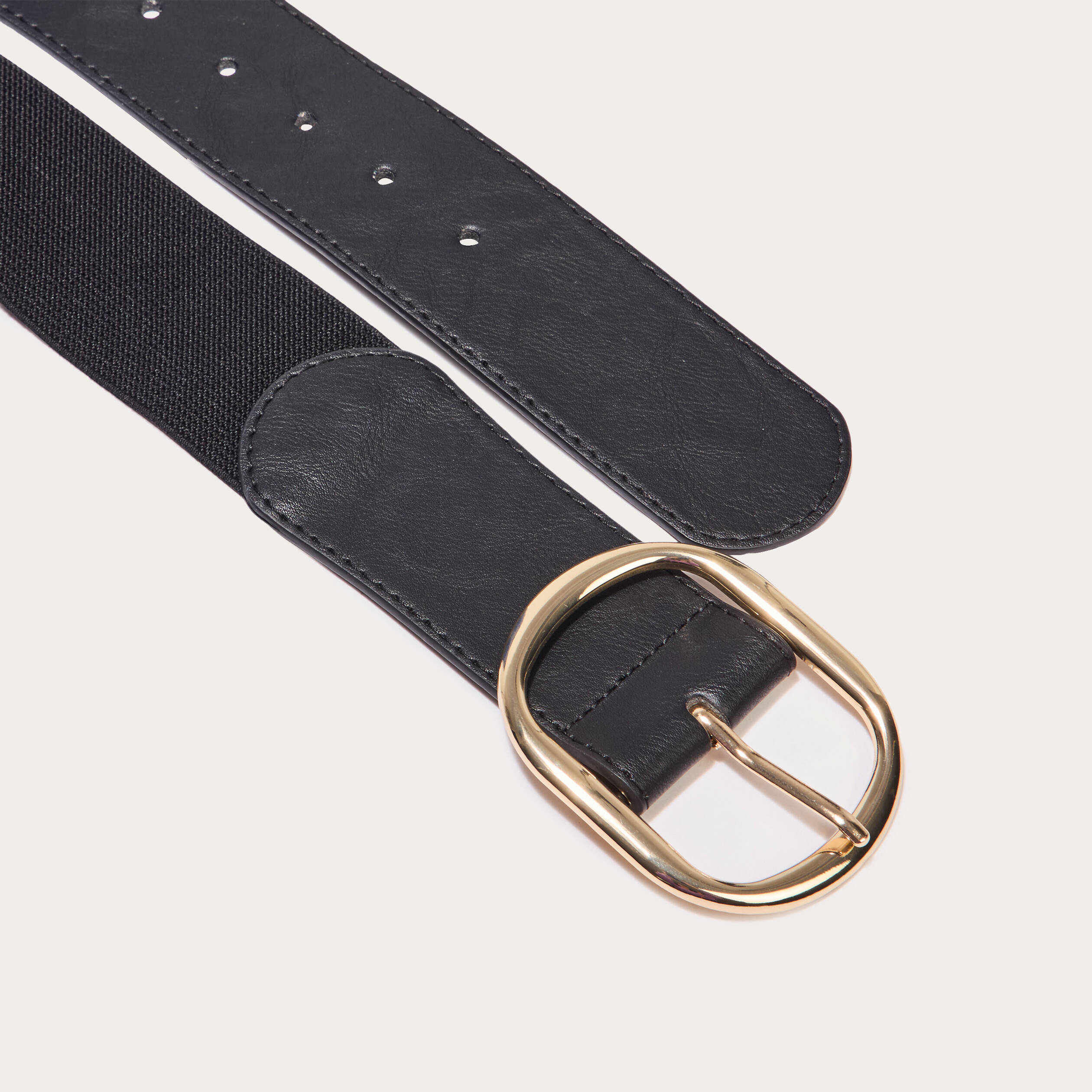 Ceinture Fantaisie élastique Noire Et Dorée - Taille XL, Neuf Avec étiquettes