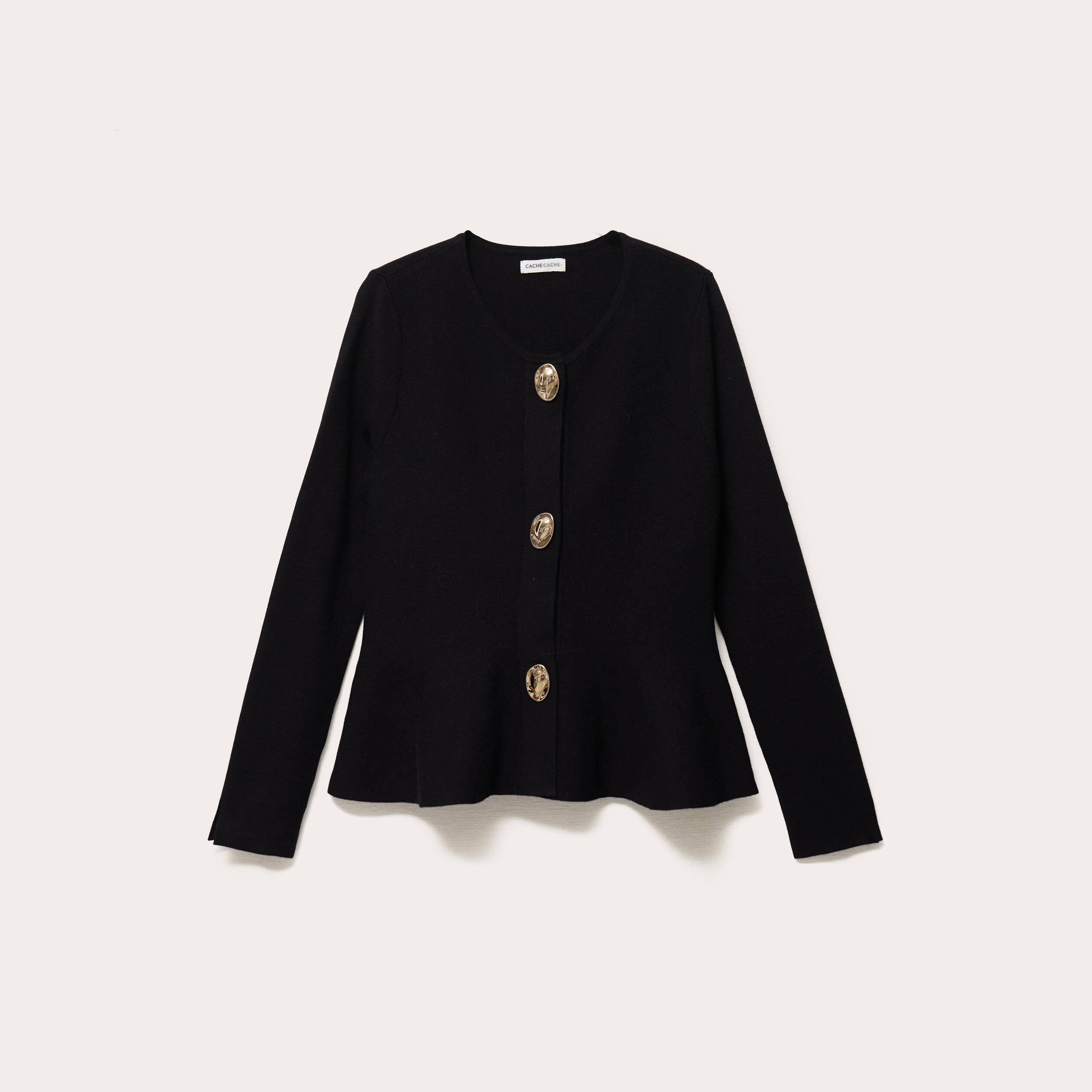 Gilet p&eacute;plum noir femme