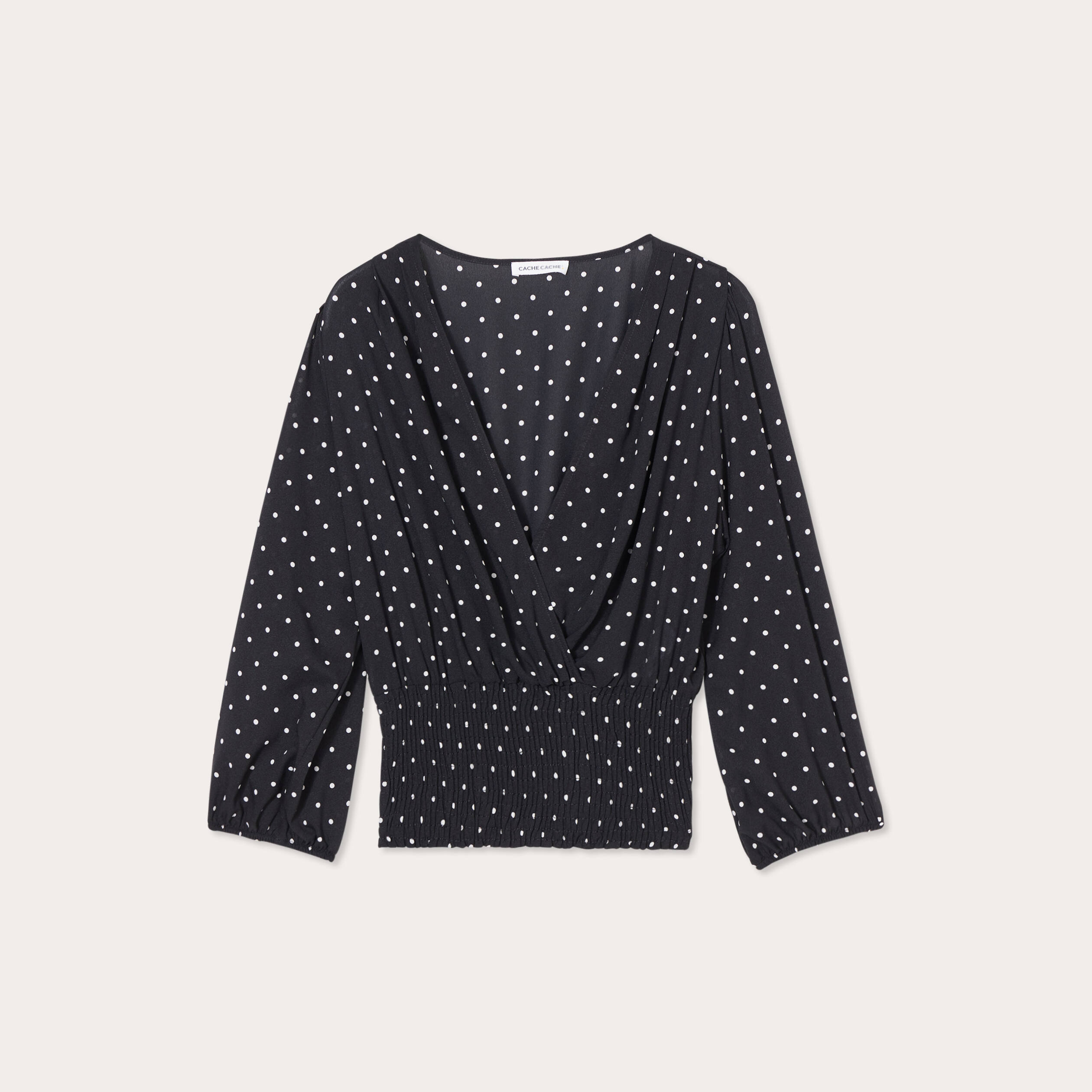 Blouse manches 3/4 noir femme