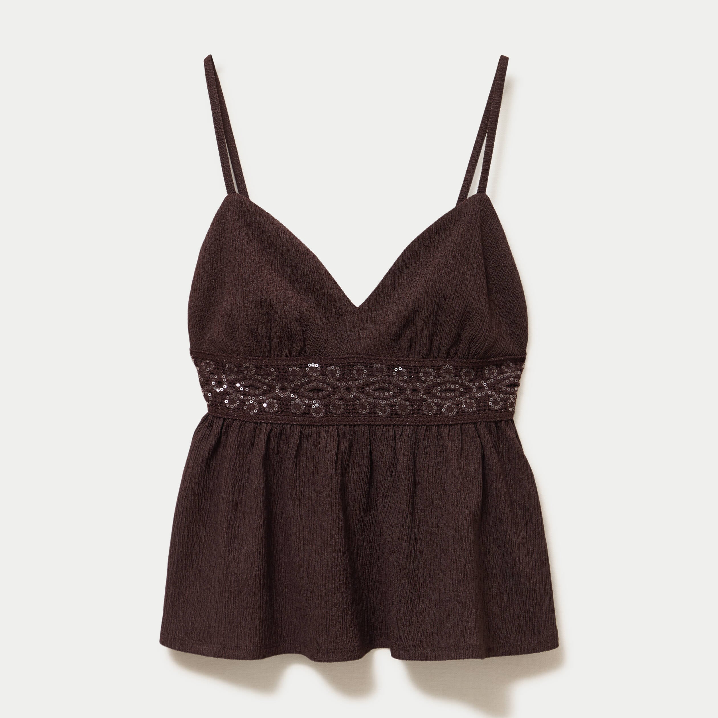 D&eacute;bardeur d&eacute;tail crochet marron fonc&eacute; femme