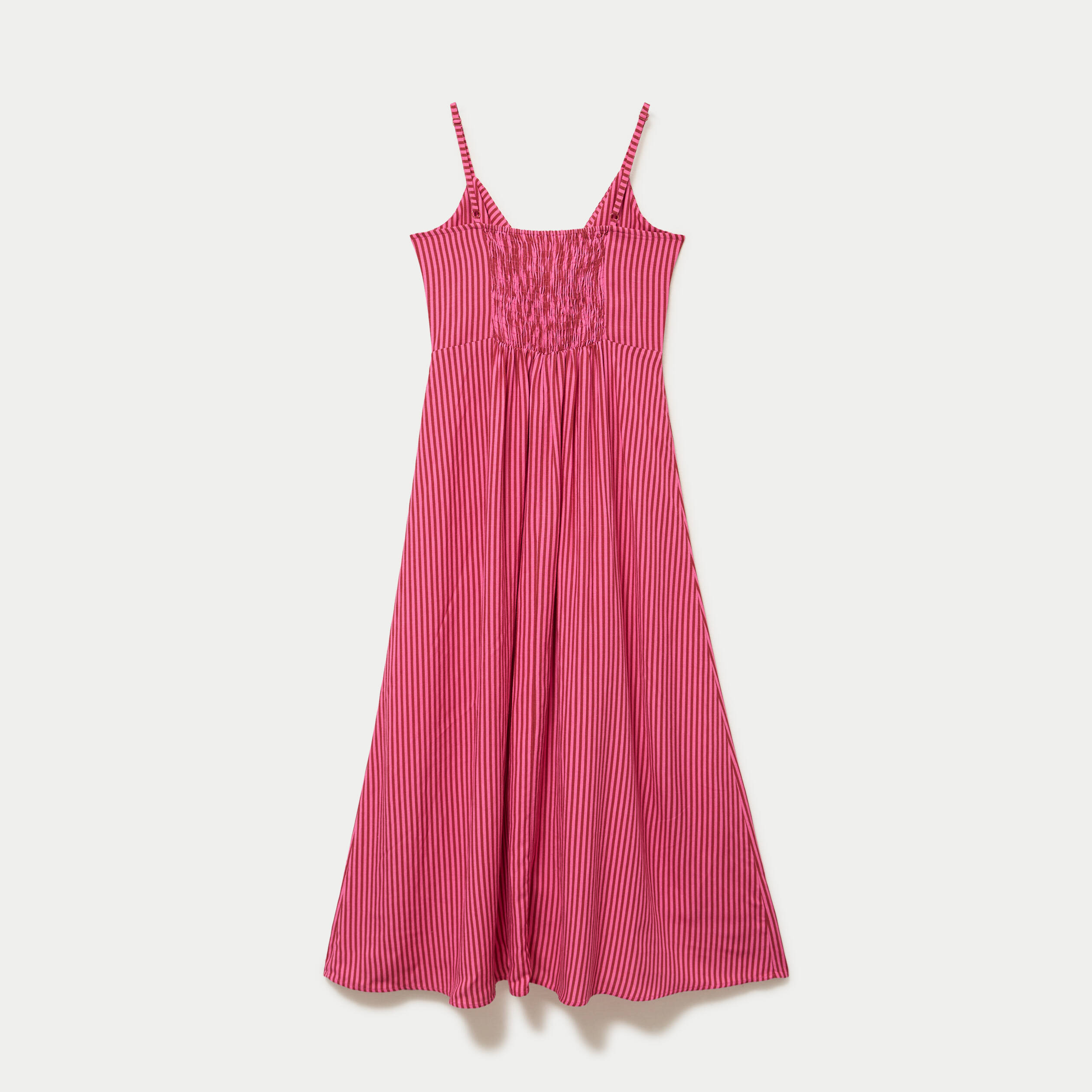 Robe longue &eacute;vas&eacute;e col coeur rose framboise femme