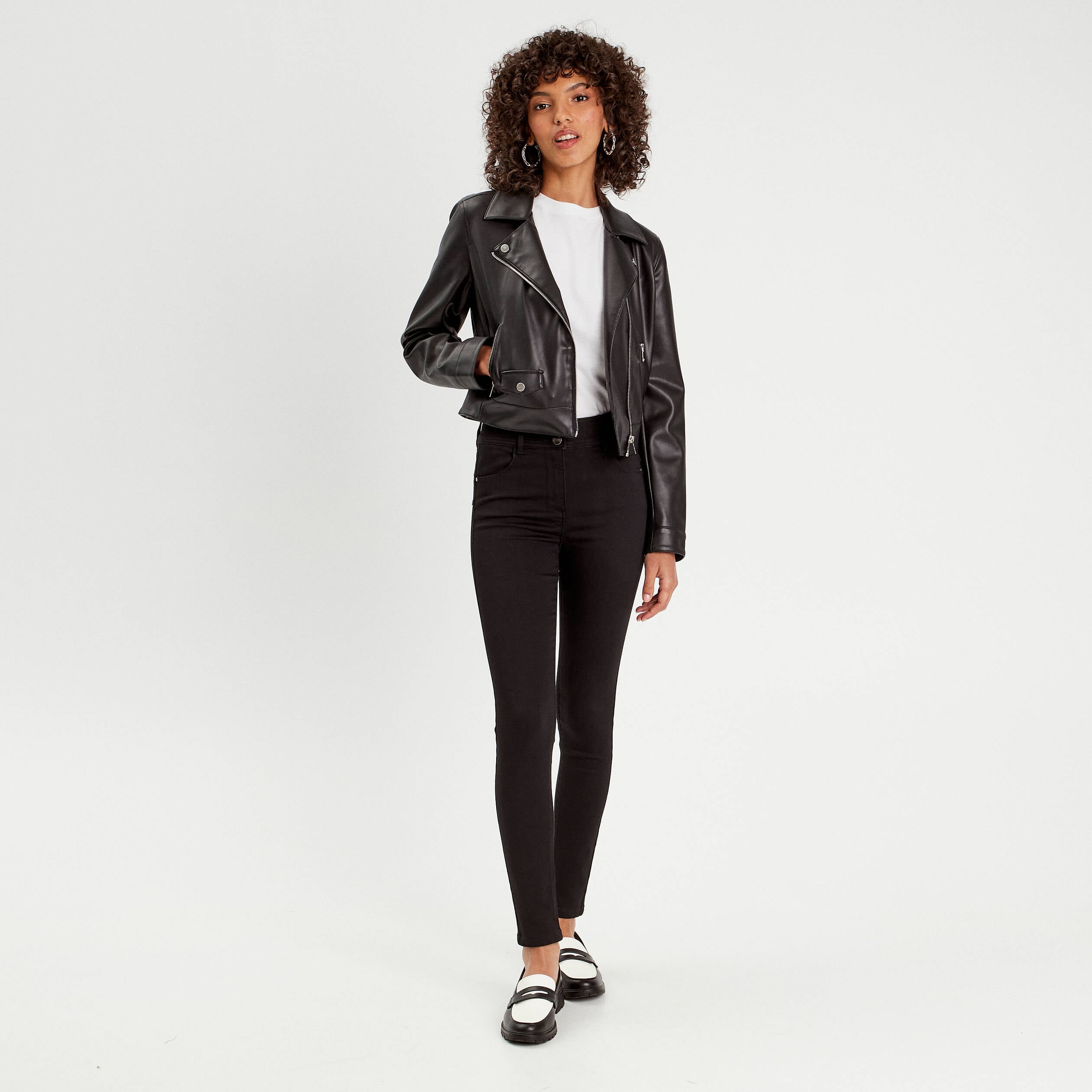 Jeans slim push-up denim noir femme