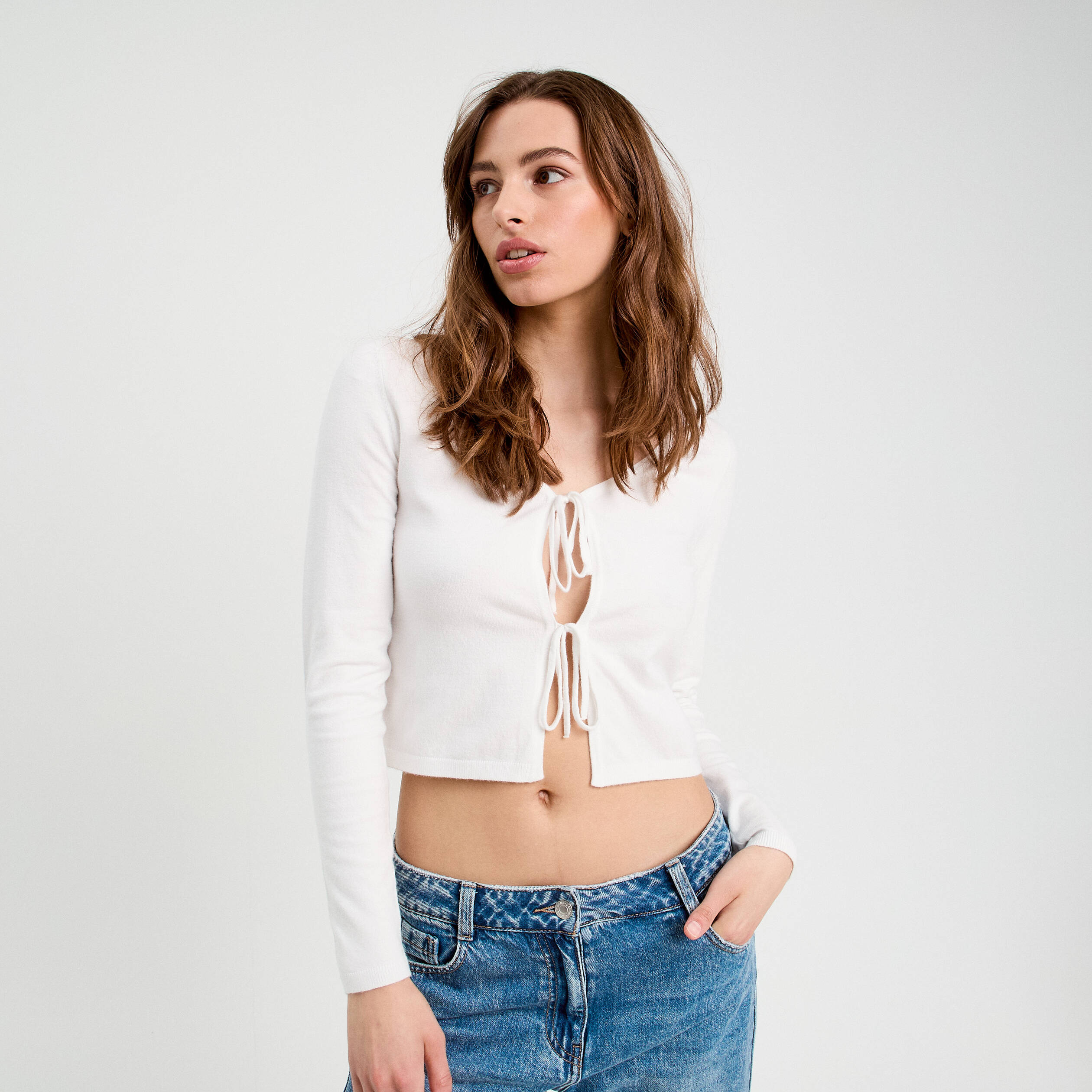 gilet avec broderie blanc femme Gilet avec broderie blanc femme