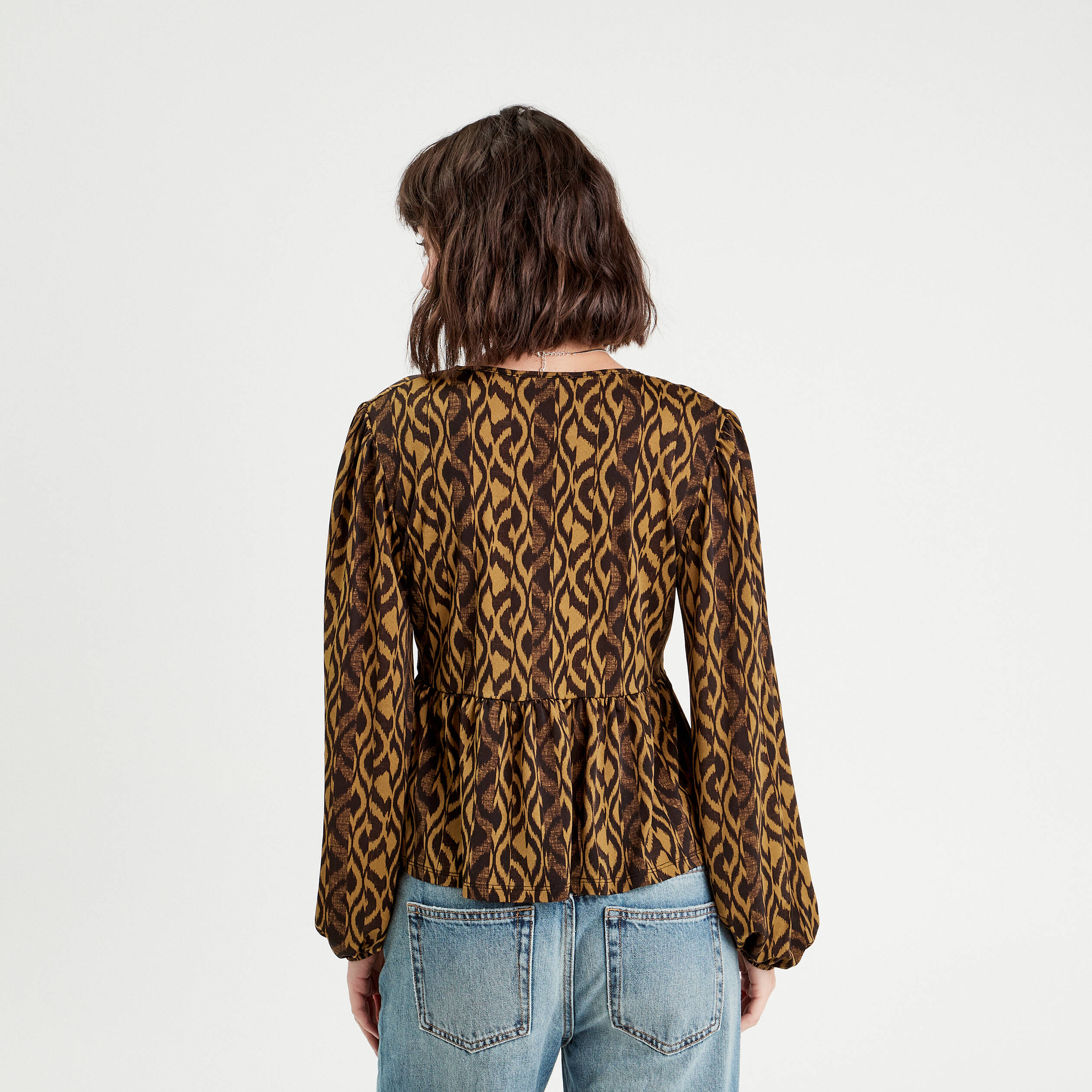 blouse manches longues marron femme Blouse manches longues marron femme