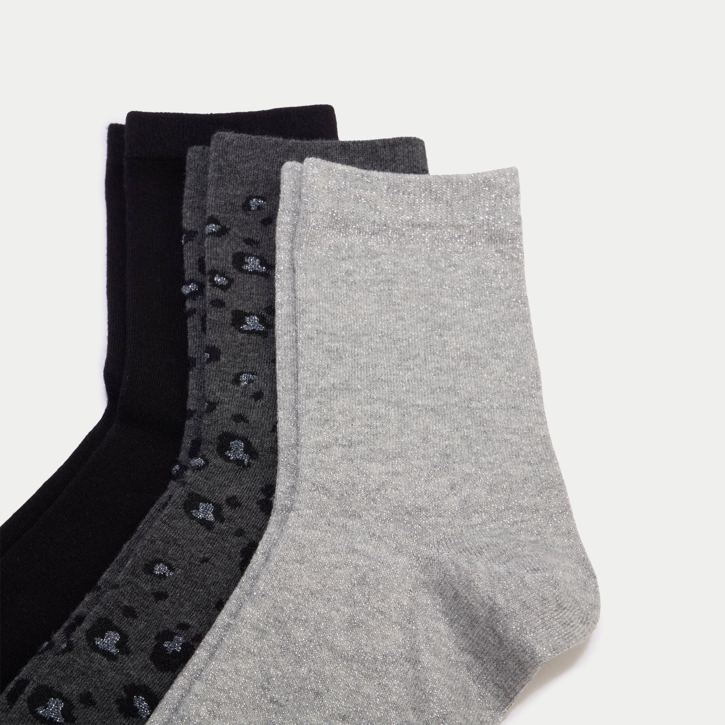 Lot de 3 paires de chaussettes gris clair femme