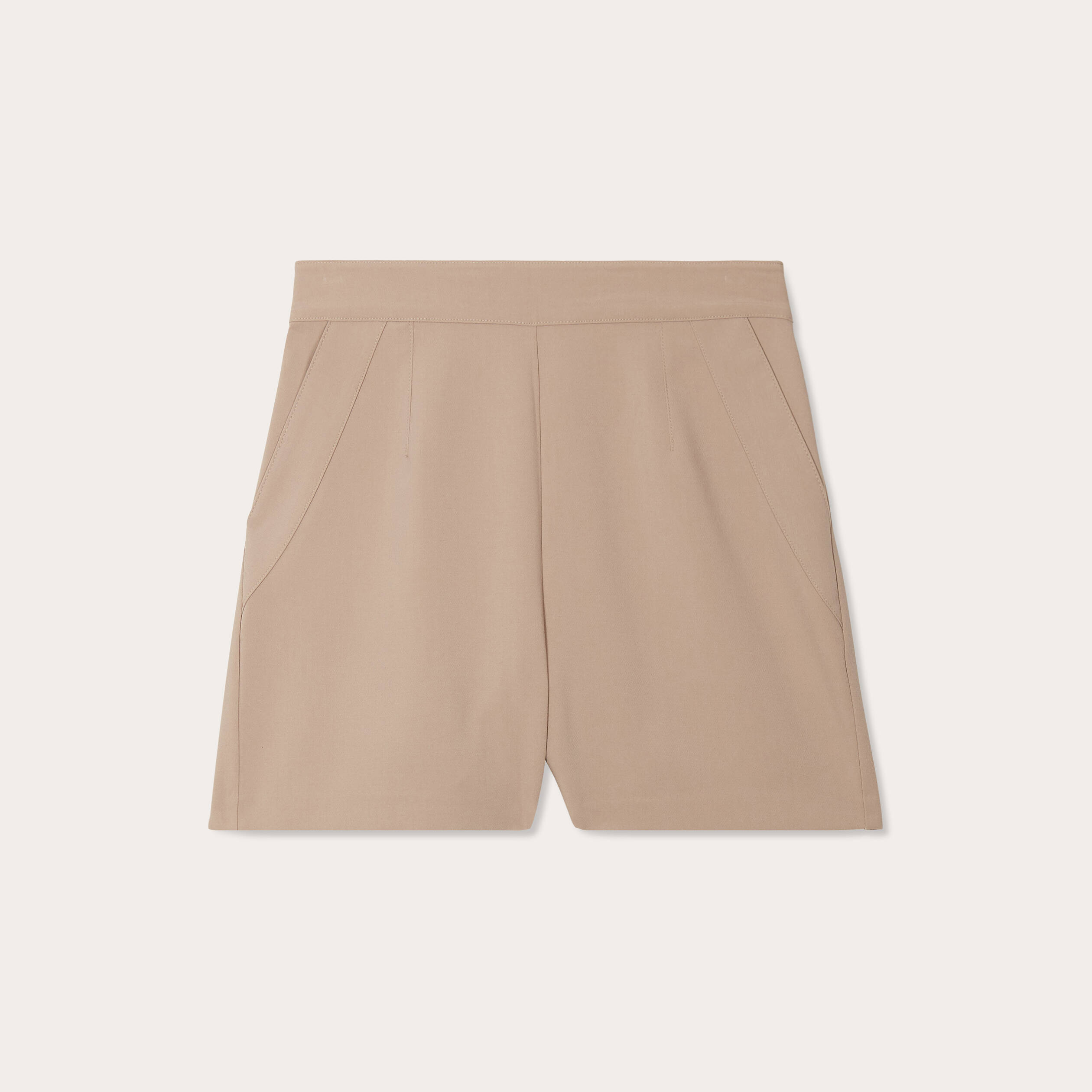 short ajuste beige femme Short ajusté beige femme