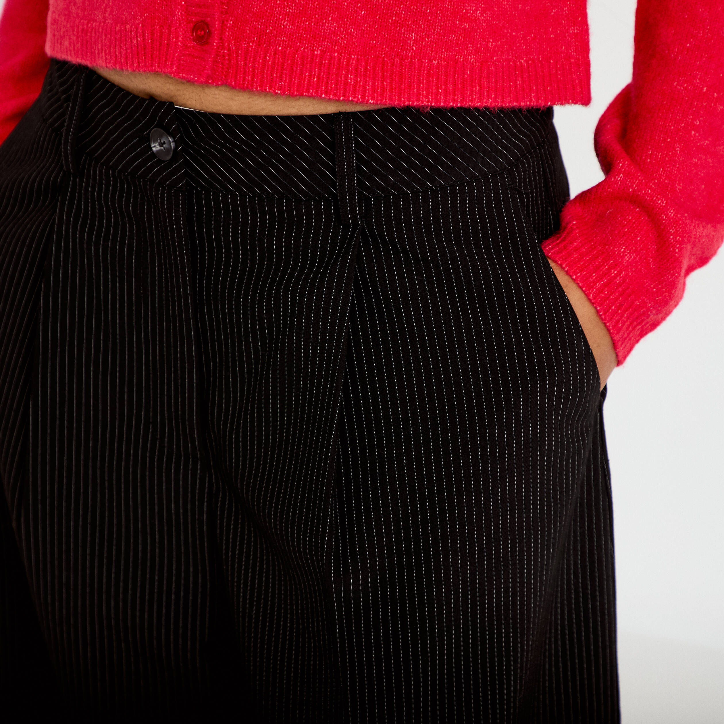 Pantalon barrel taille standard noir femme