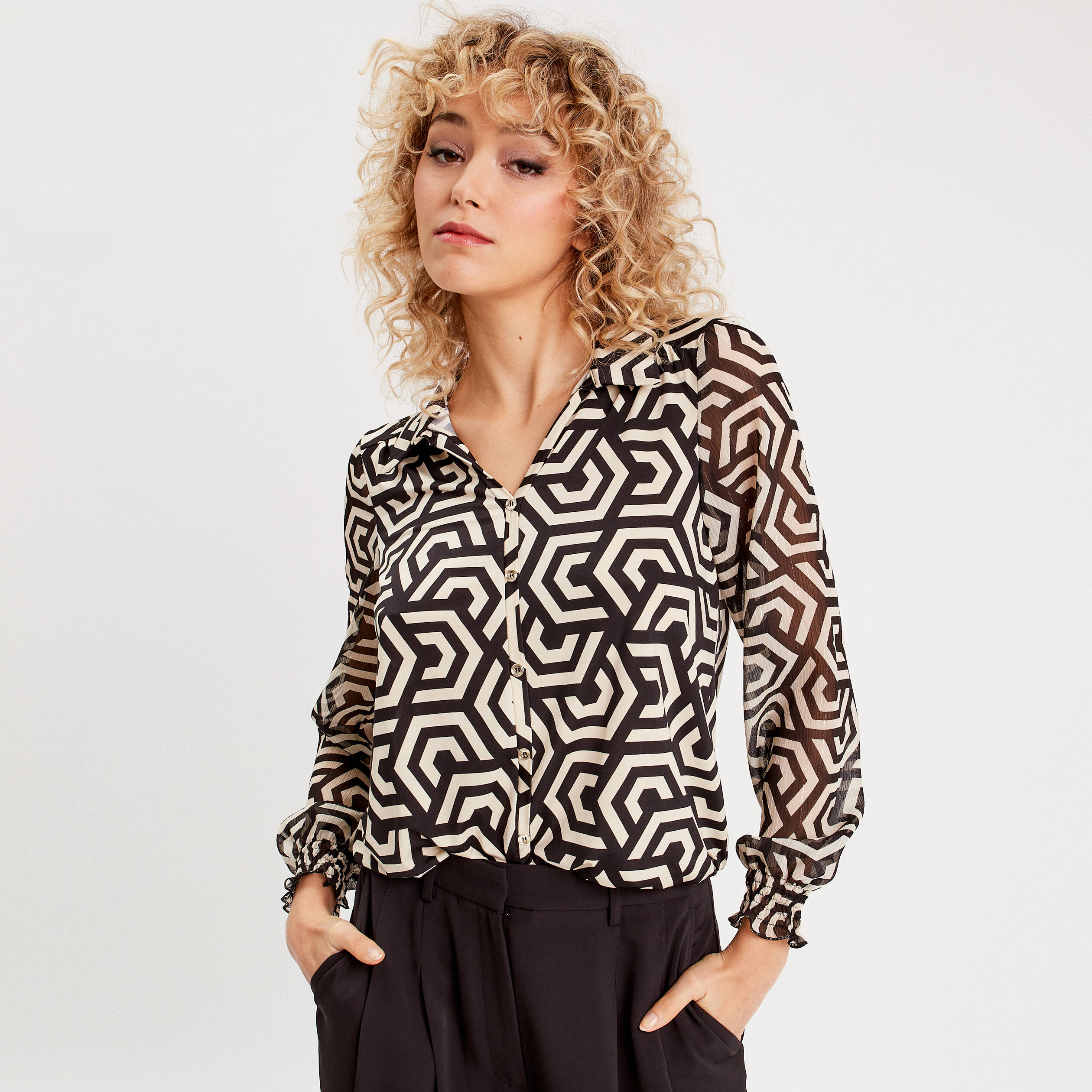 blouse paula manches longues blanc femme Blouse Paula - manches longues blanc femme