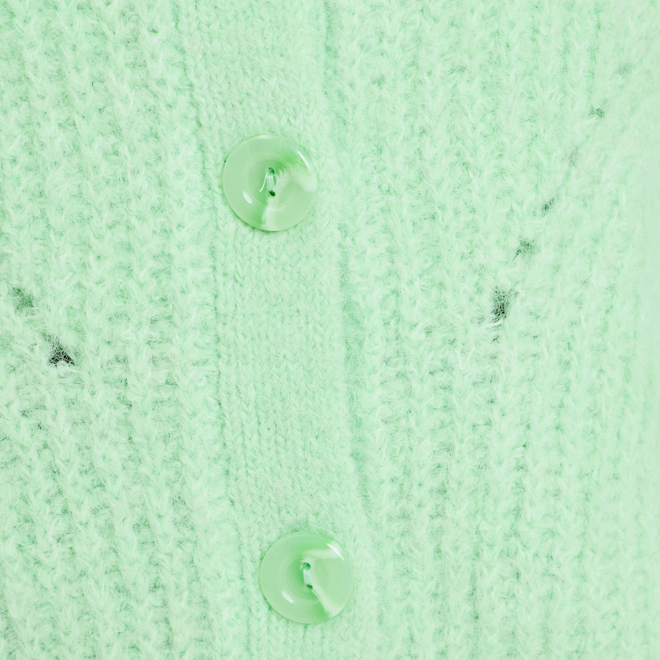 Gilet ajour&eacute; manches longues vert pastel femme