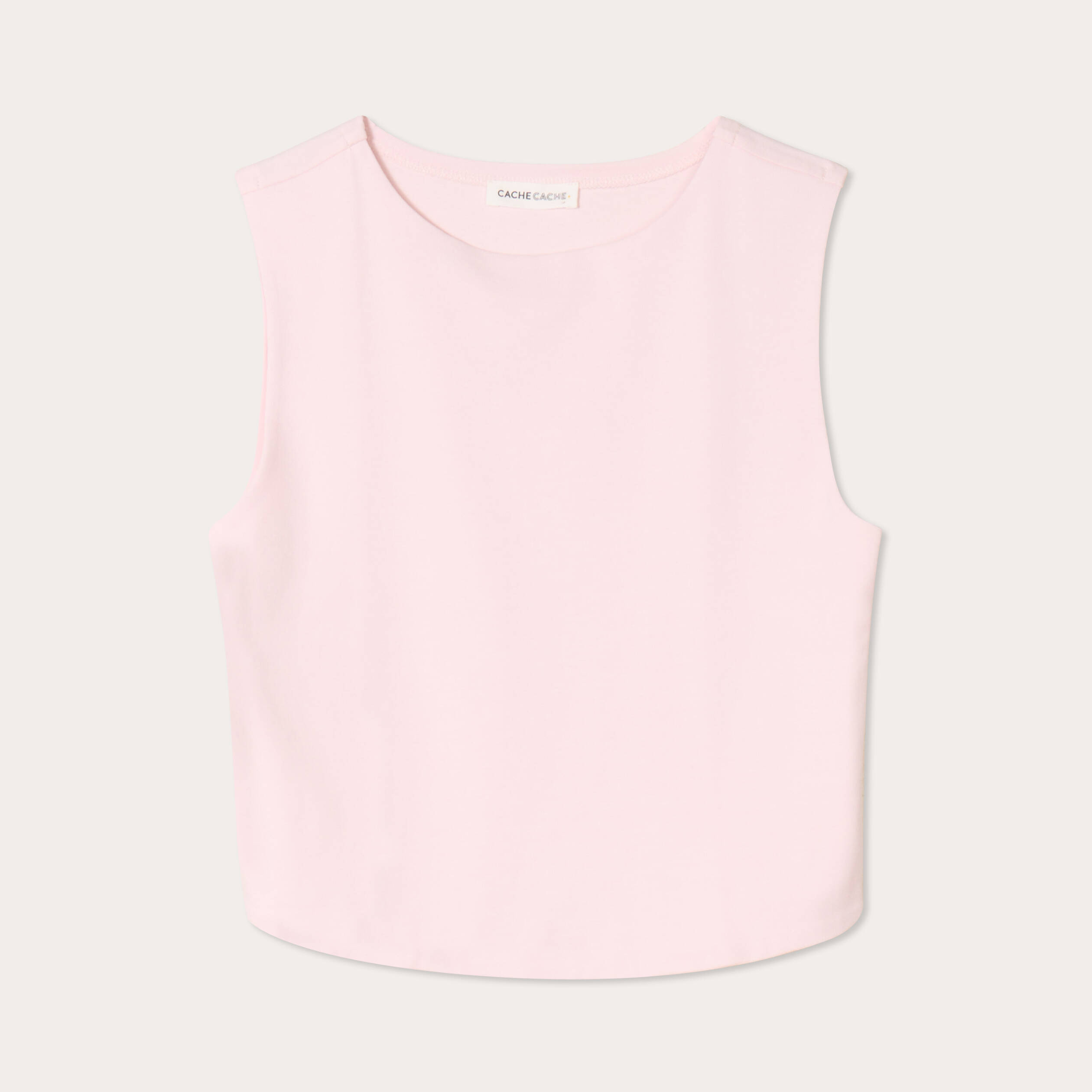 D&eacute;bardeur cropped rose clair femme