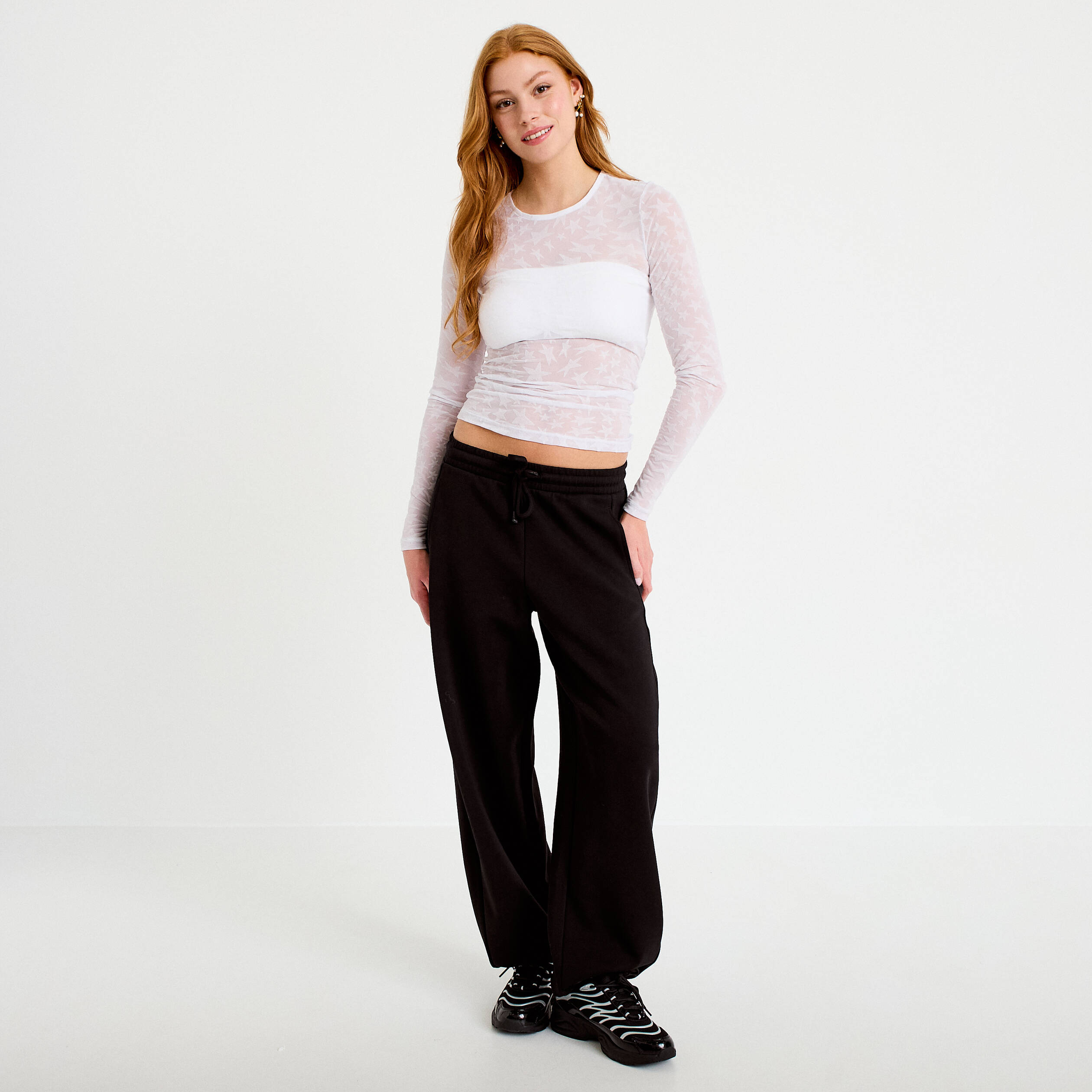 Jogging large taille standard noir femme