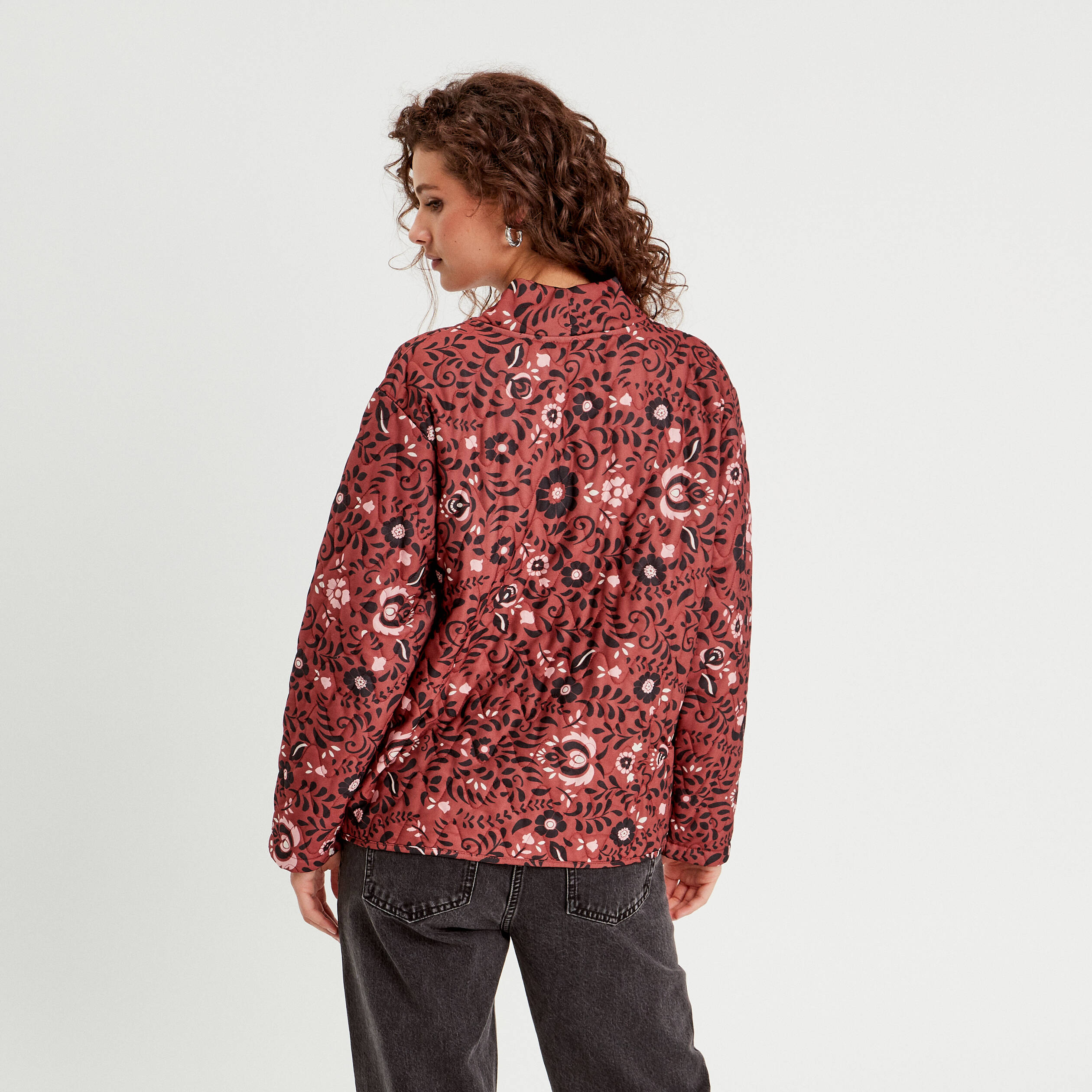 Veste effet matelass&eacute; rose femme