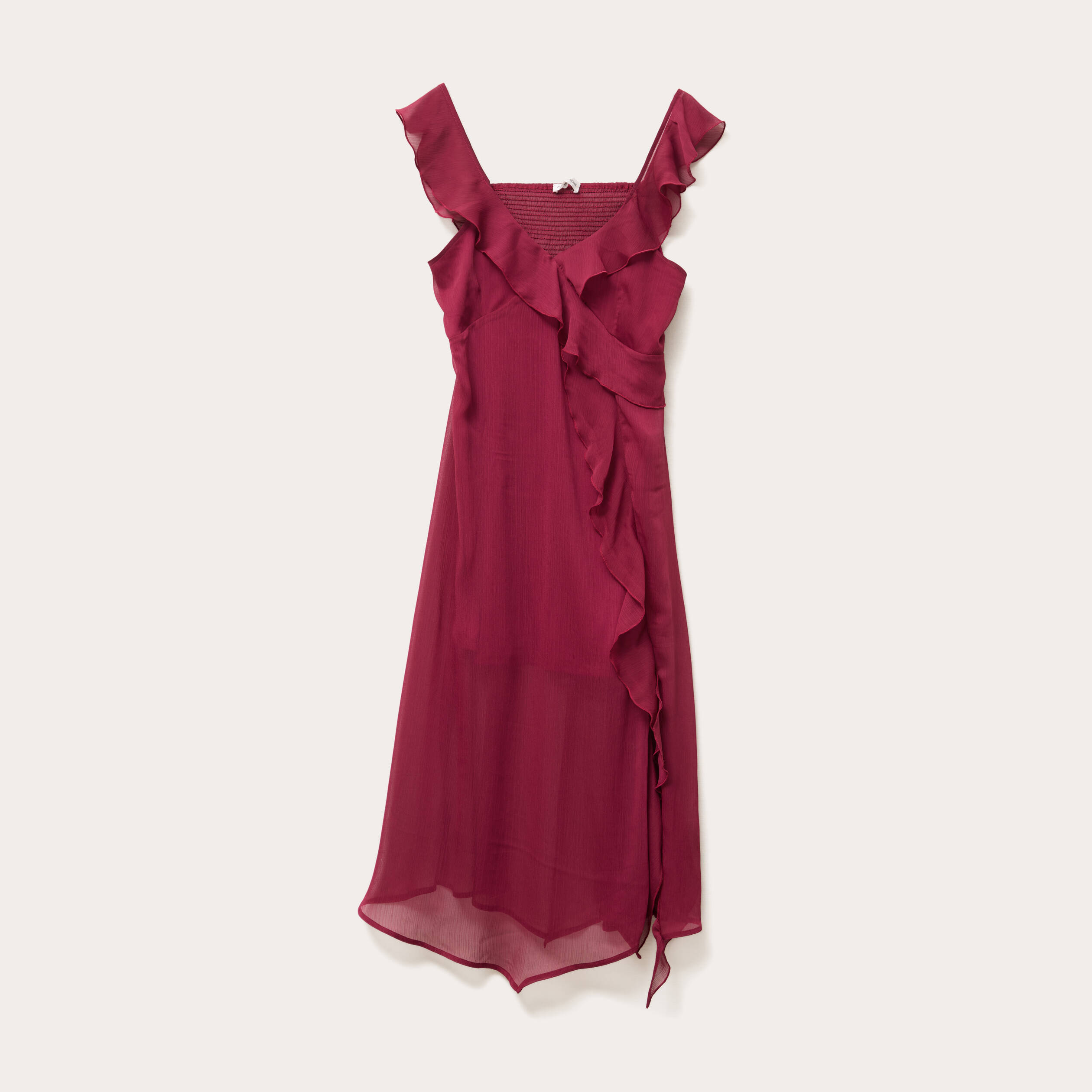 robe longue evasee volants bordeaux femme Robe longue évasée volants bordeaux femme