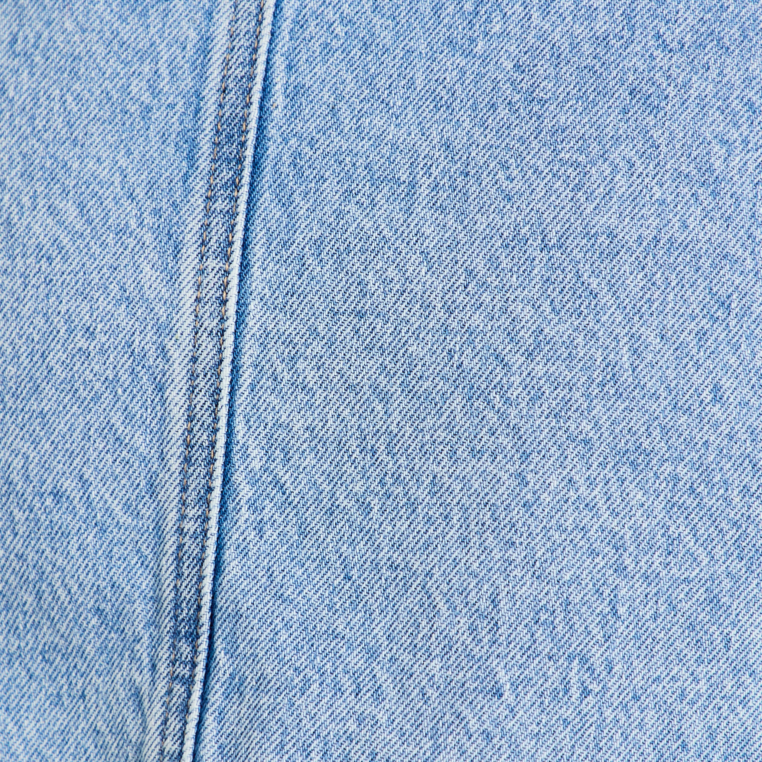 Jupe-short trap&egrave;ze en jean denim triple stone femme