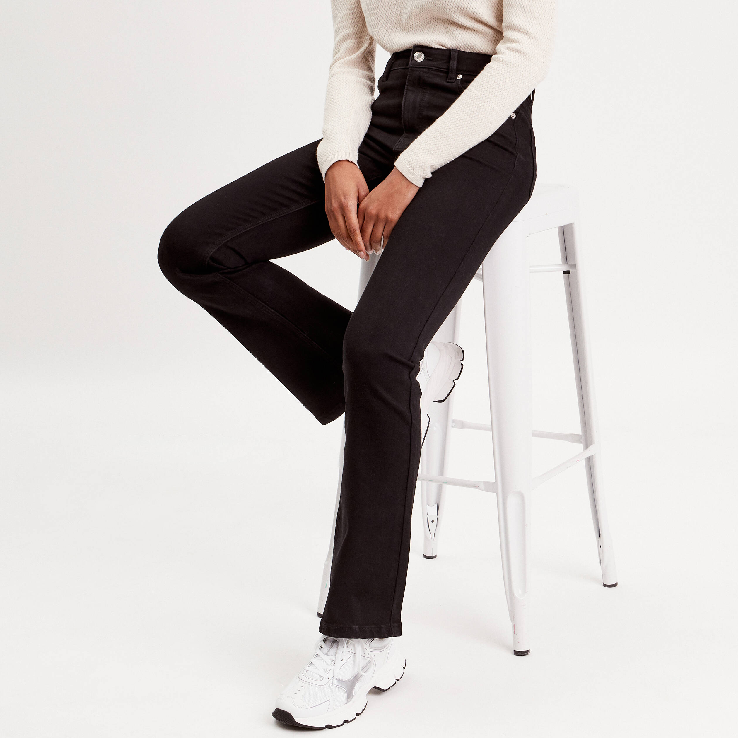 jeans flare denim noir femme Jeans flare denim noir femme