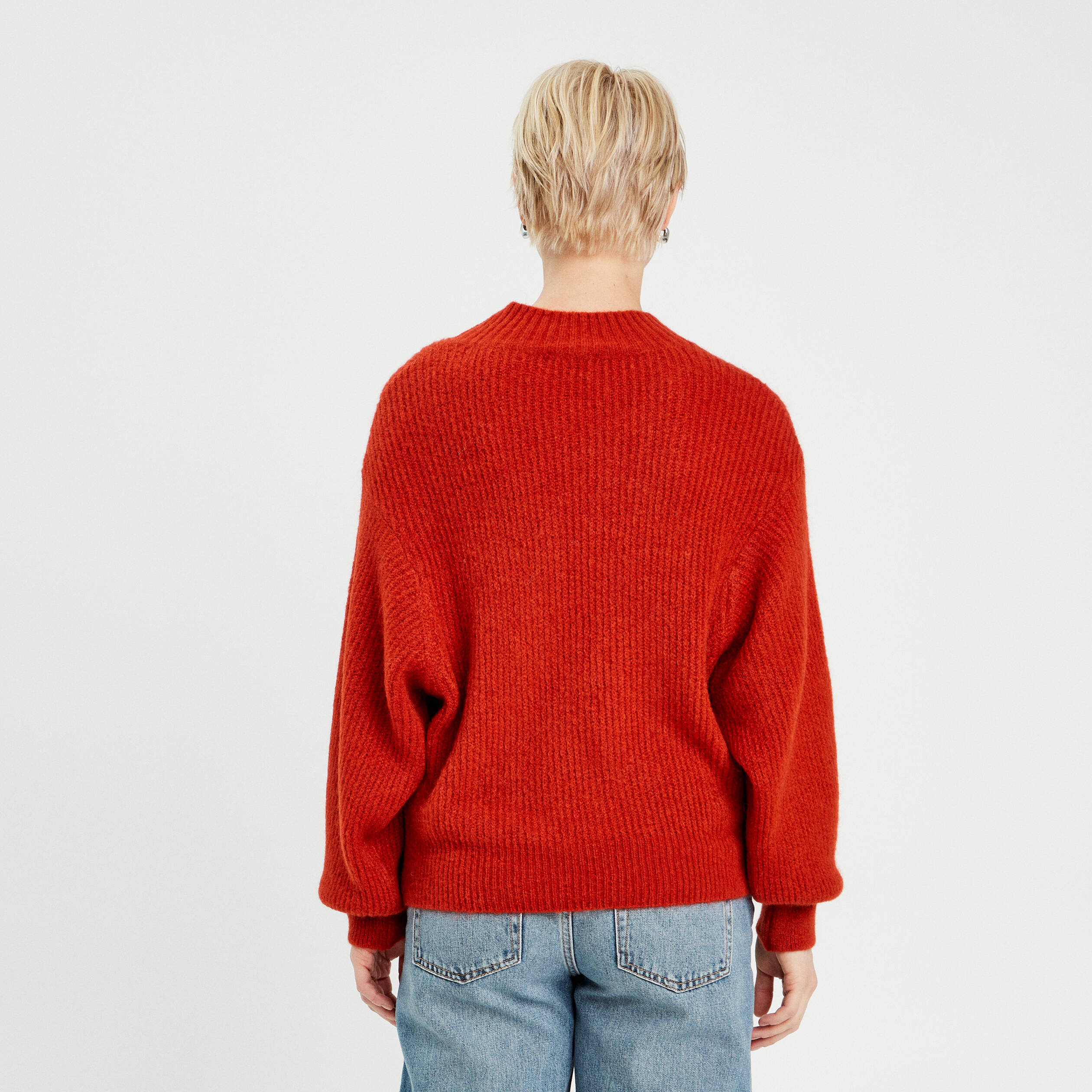 pull col montant marron cognac femme Pull col montant marron cognac femme