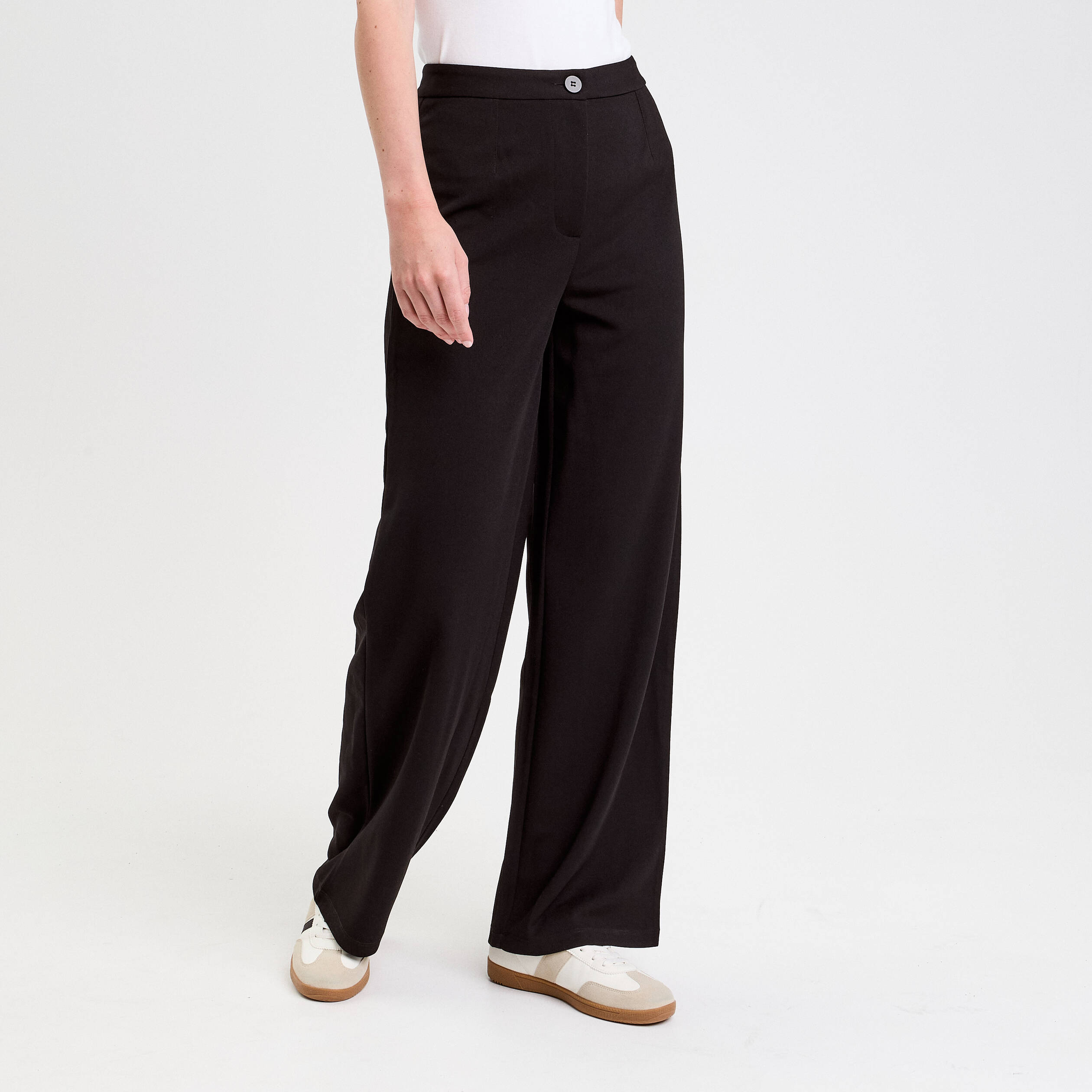 Pantalon large noir femme