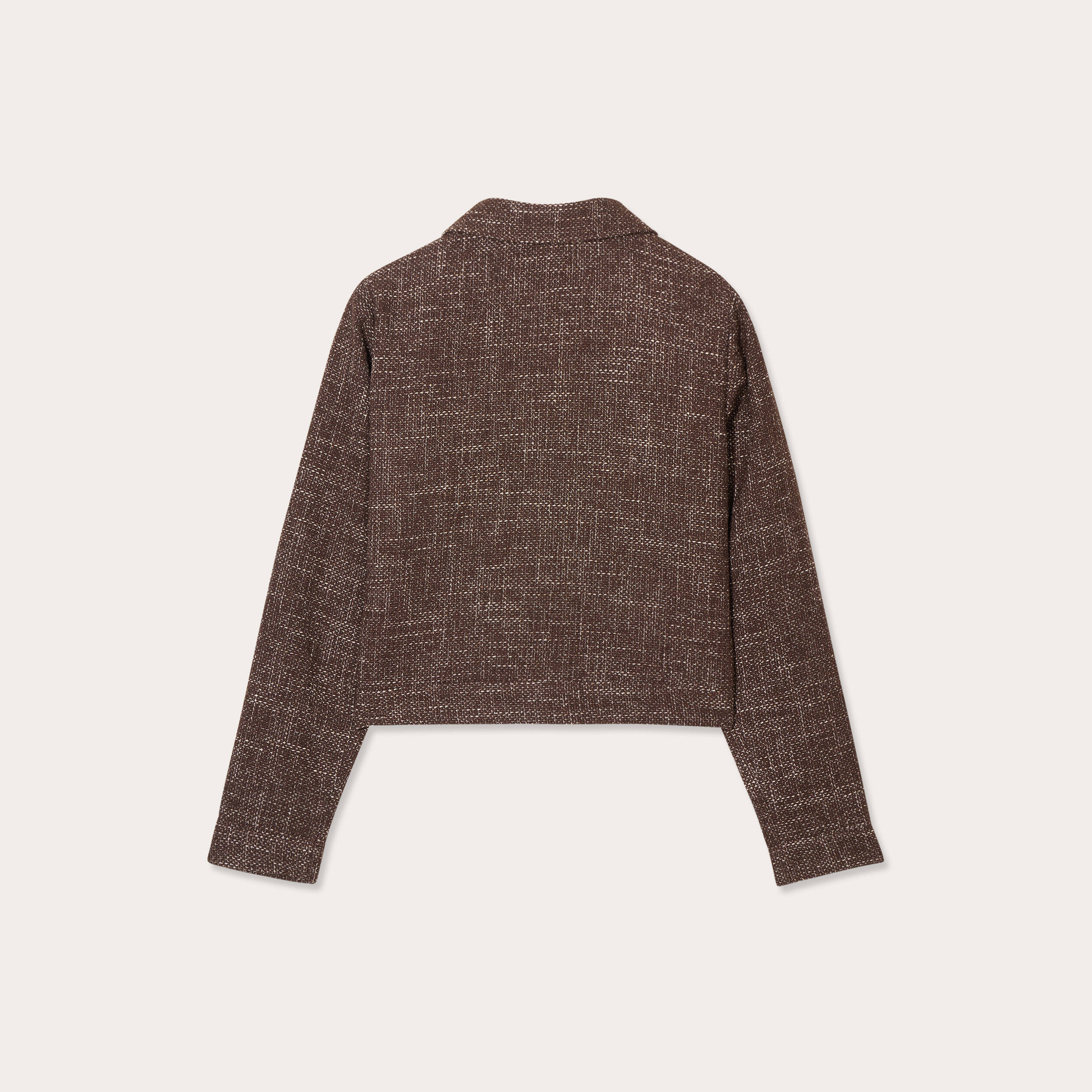 Veste tweed boutonnée bordeaux femme